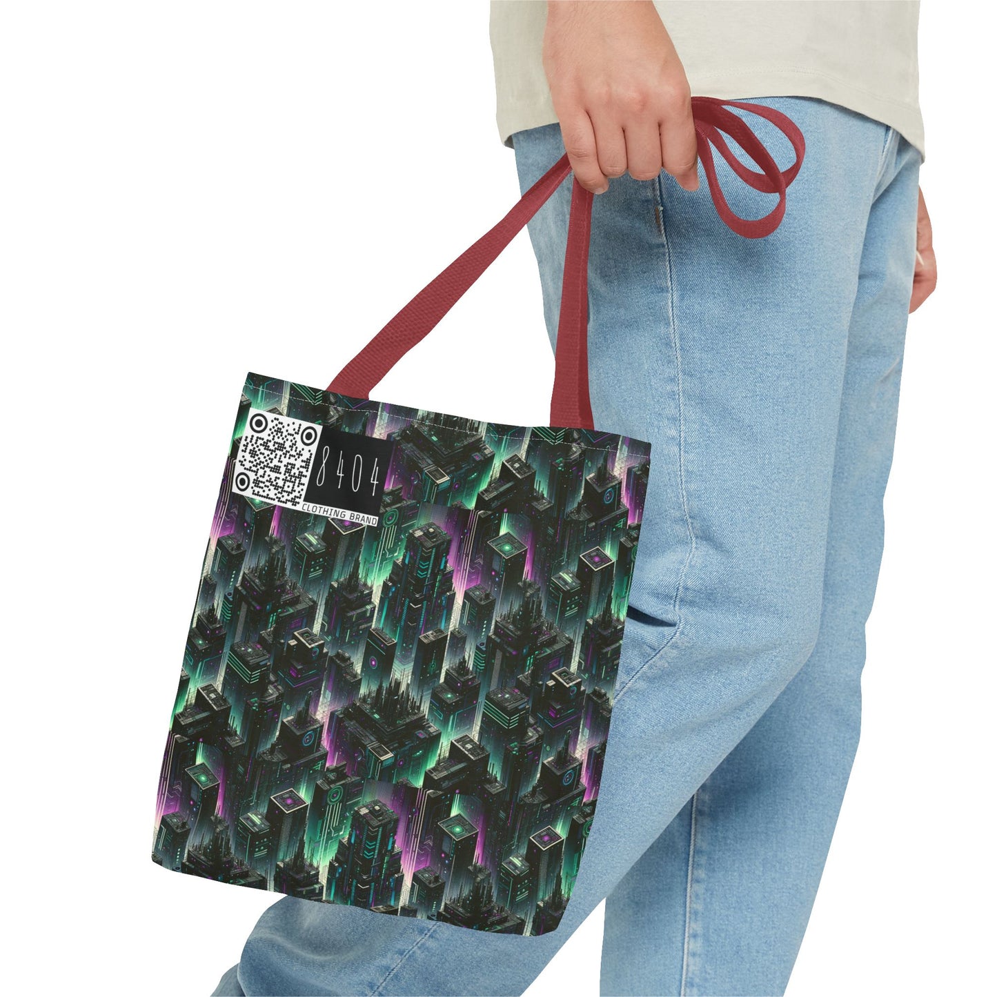 Tech Noir Aesthetics Tech-Forward Urban Dystopia Tote Bag - 8404 Design-44