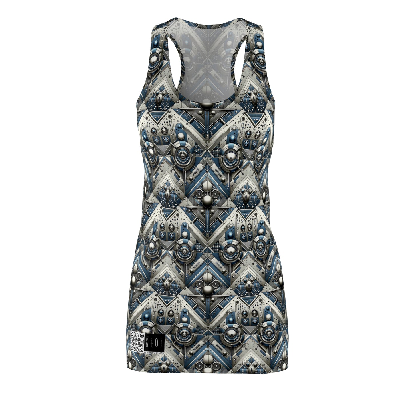 Tech Utility Fusion Tech-Forward Utility With a Futuristic Edge Women's Cut & Sew Racerback Dress - 8404 Design-63