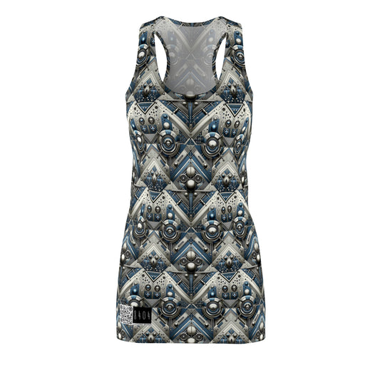 Tech Utility Fusion Tech-Forward Utility With a Futuristic Edge Women's Cut & Sew Racerback Dress - 8404 Design-63