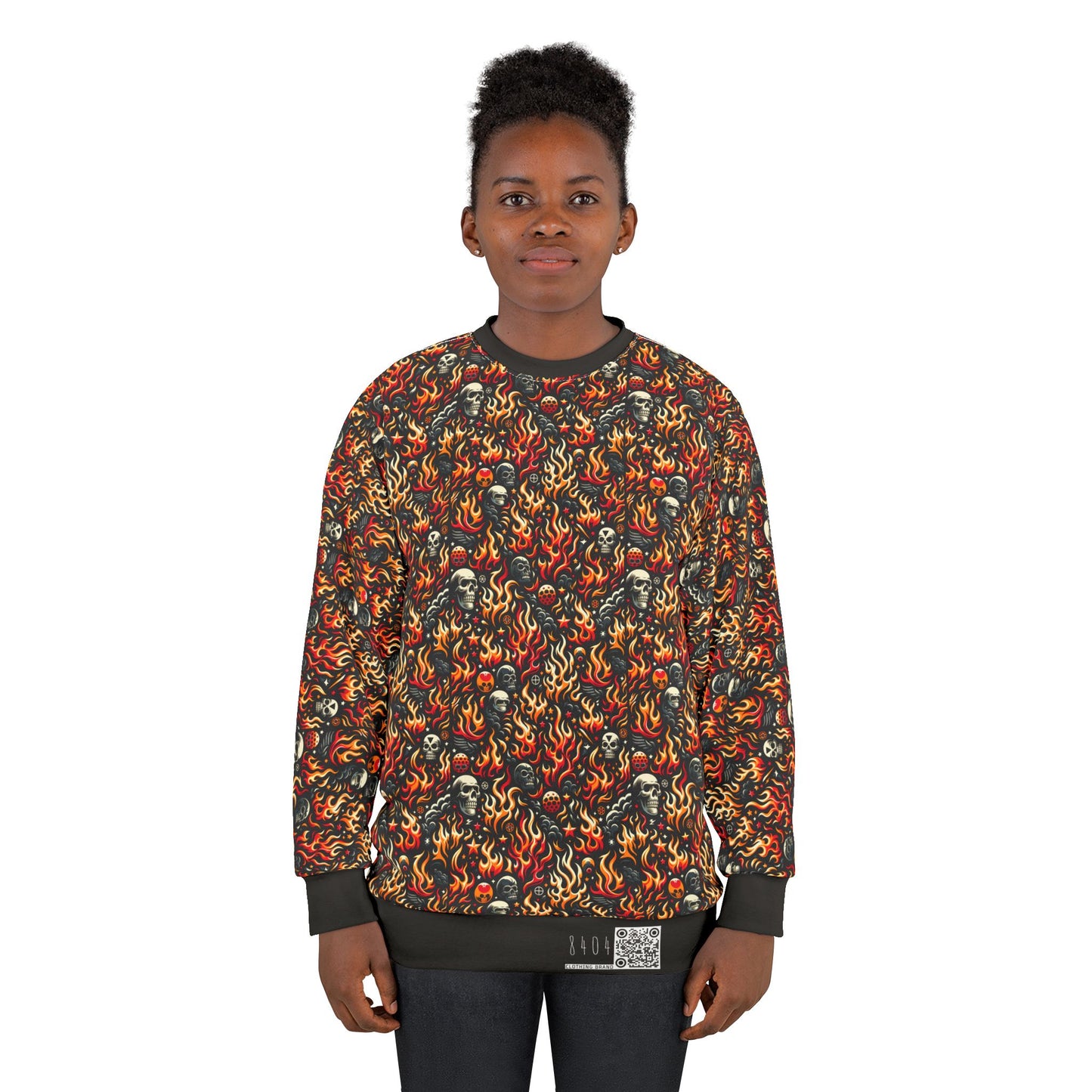 Flame Graphics Maximalist Streetwear Sweatshirt - 8404 Design-76