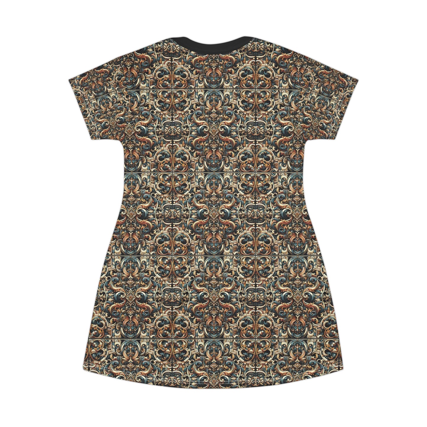 Urban Renaissance Historical Fusion With Street Edge T-Shirt Dress - 8404 Design-59