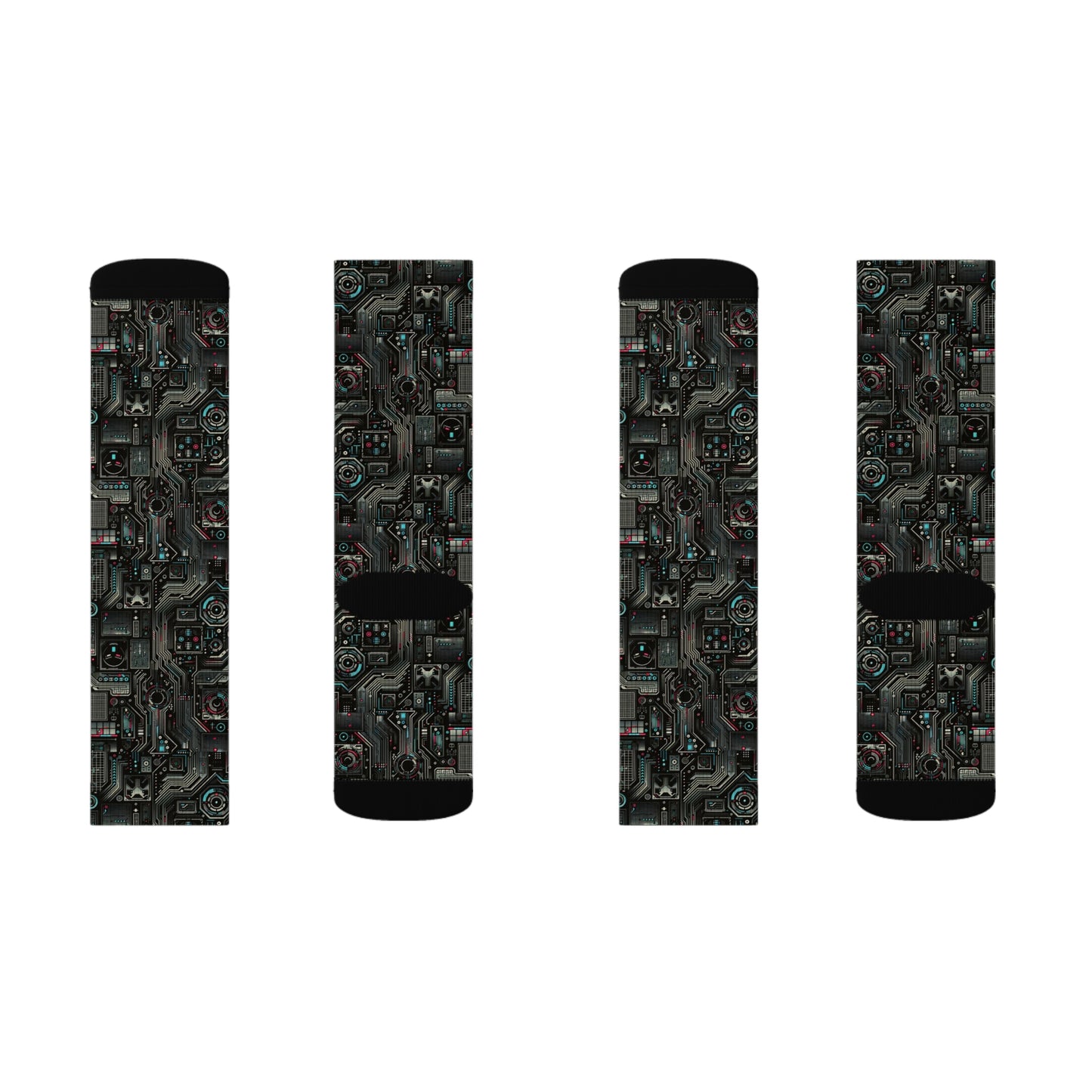 Tech Noir Aesthetics Sleek Tech Streetwear Sublimation Socks - 8404 Design-52