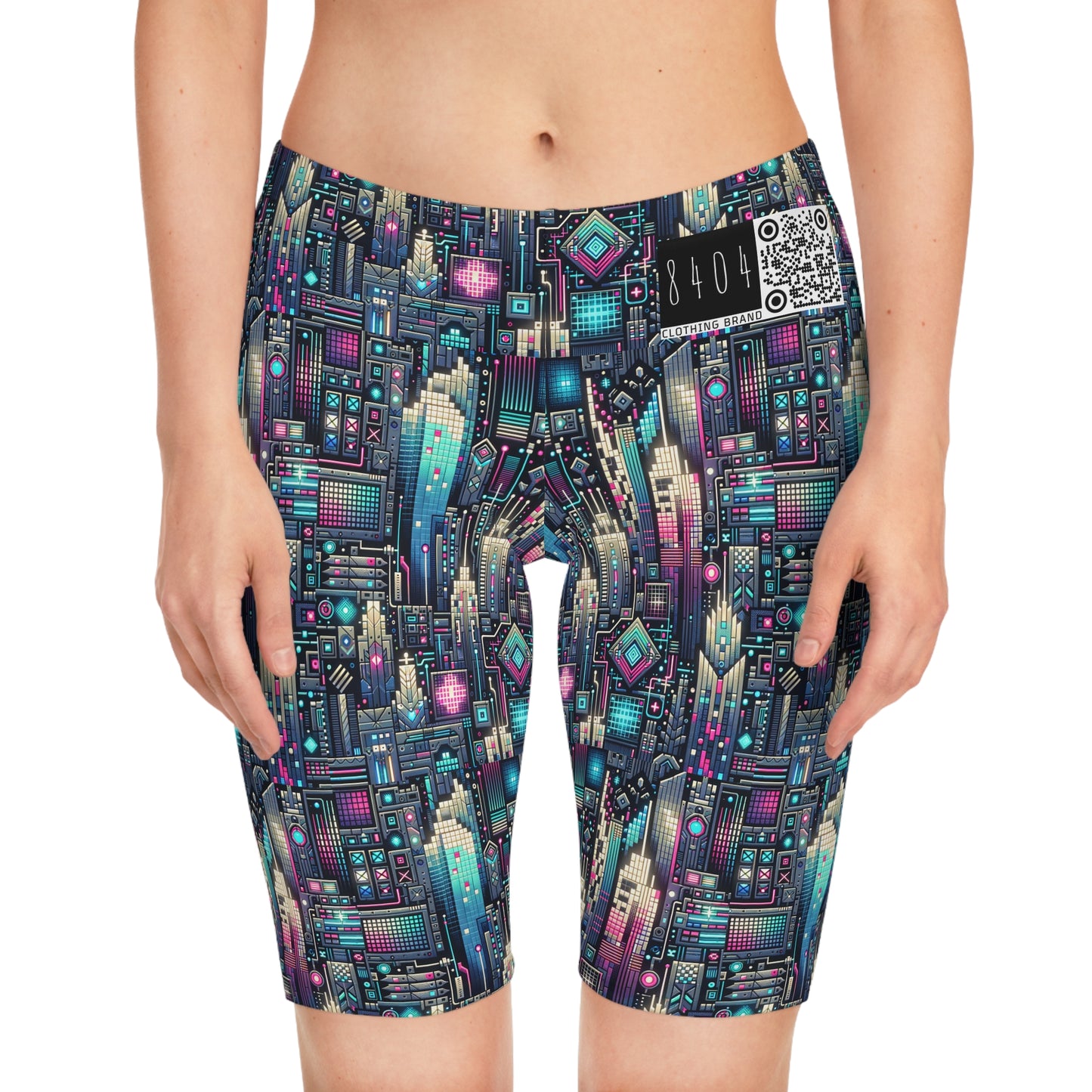 Digital Renaissance Tech-Forward Maximalism Women's Bike Shorts - 8404 Design-56
