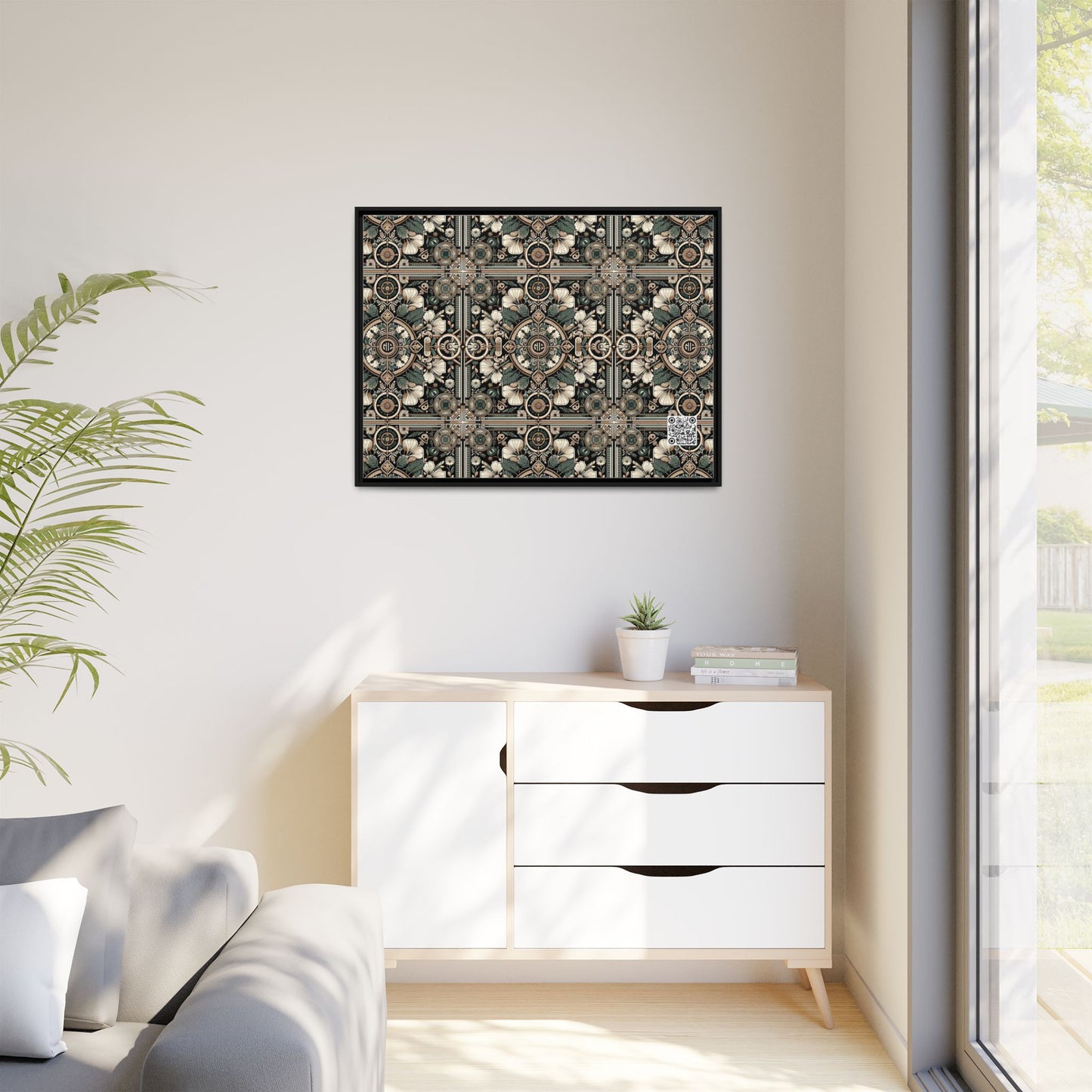 Cyber Garden Party Tech Garden Extravaganza Matte Canvas, Framed (multi-Color) - 8404 Design-66 A