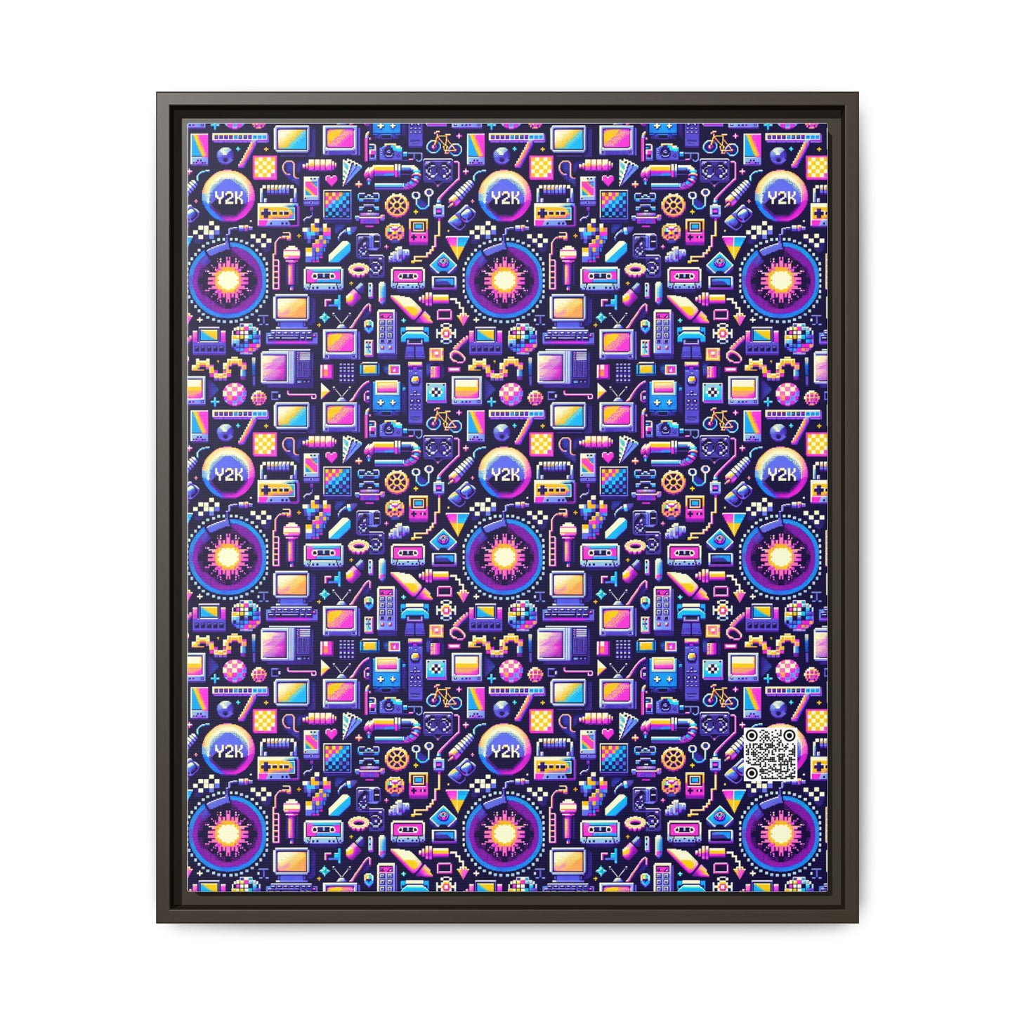 Digital Nostalgia Modern Retro Fusion Matte Canvas, Framed (multi-Color) - 8404 Design-64 B