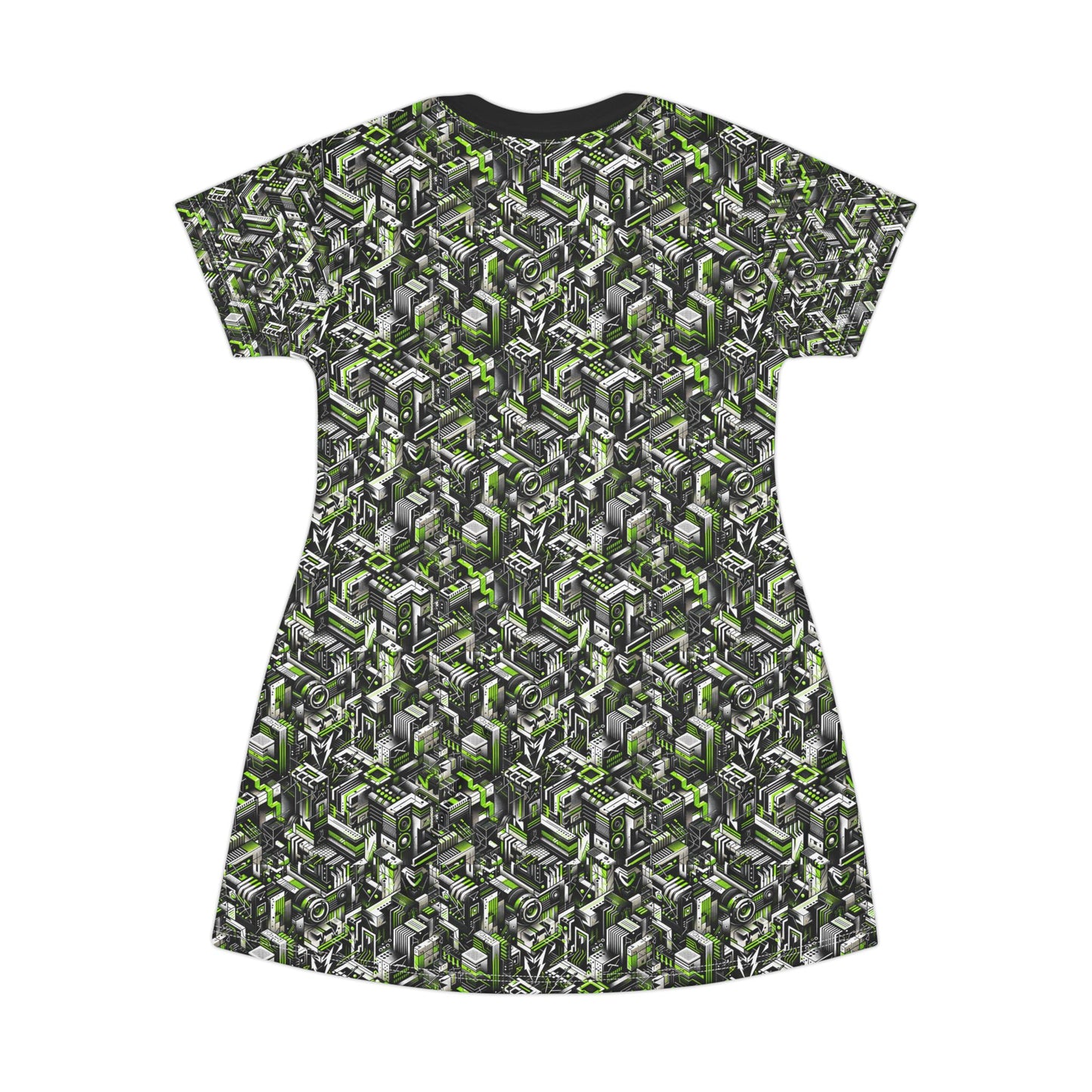 Graffiti Tech Fusion Bold Streetwear Fusion T-Shirt Dress - 8404 Design-53