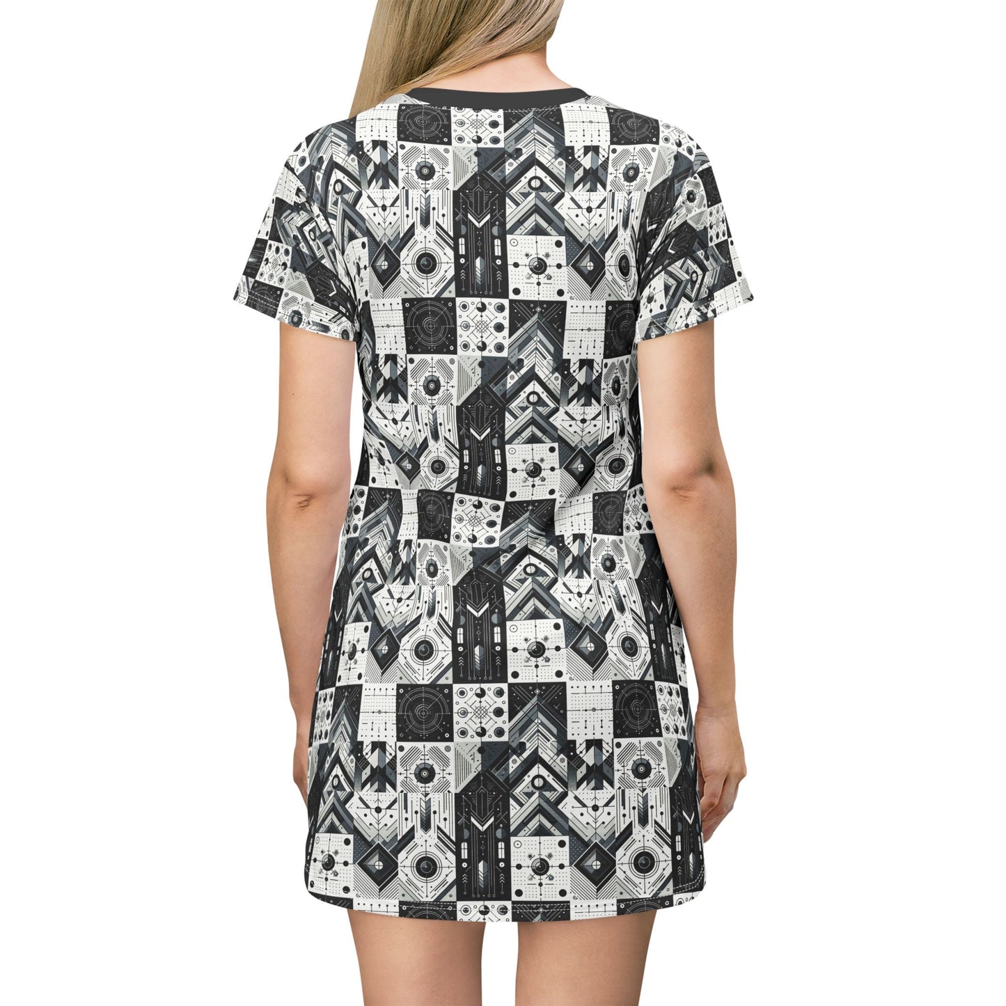 Digital Minimalism Minimalist Tech T-Shirt Dress - 8404 Design-50