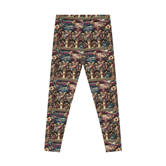 Digital Renaissance Modern Baroque Fusion Stretch Leggings - 8404 Design-58