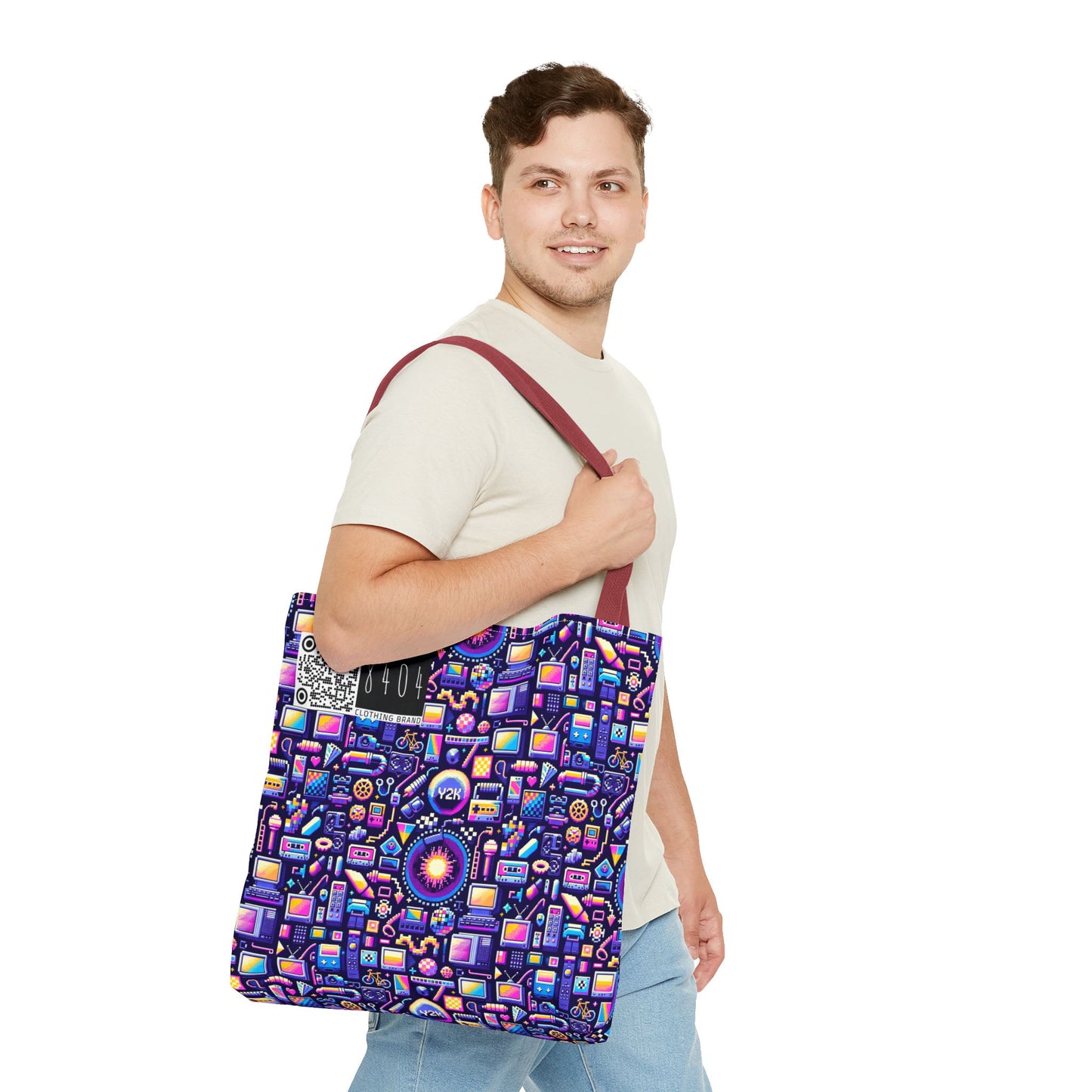 Digital Nostalgia Modern Retro Fusion Tote Bag - 8404 Design-64