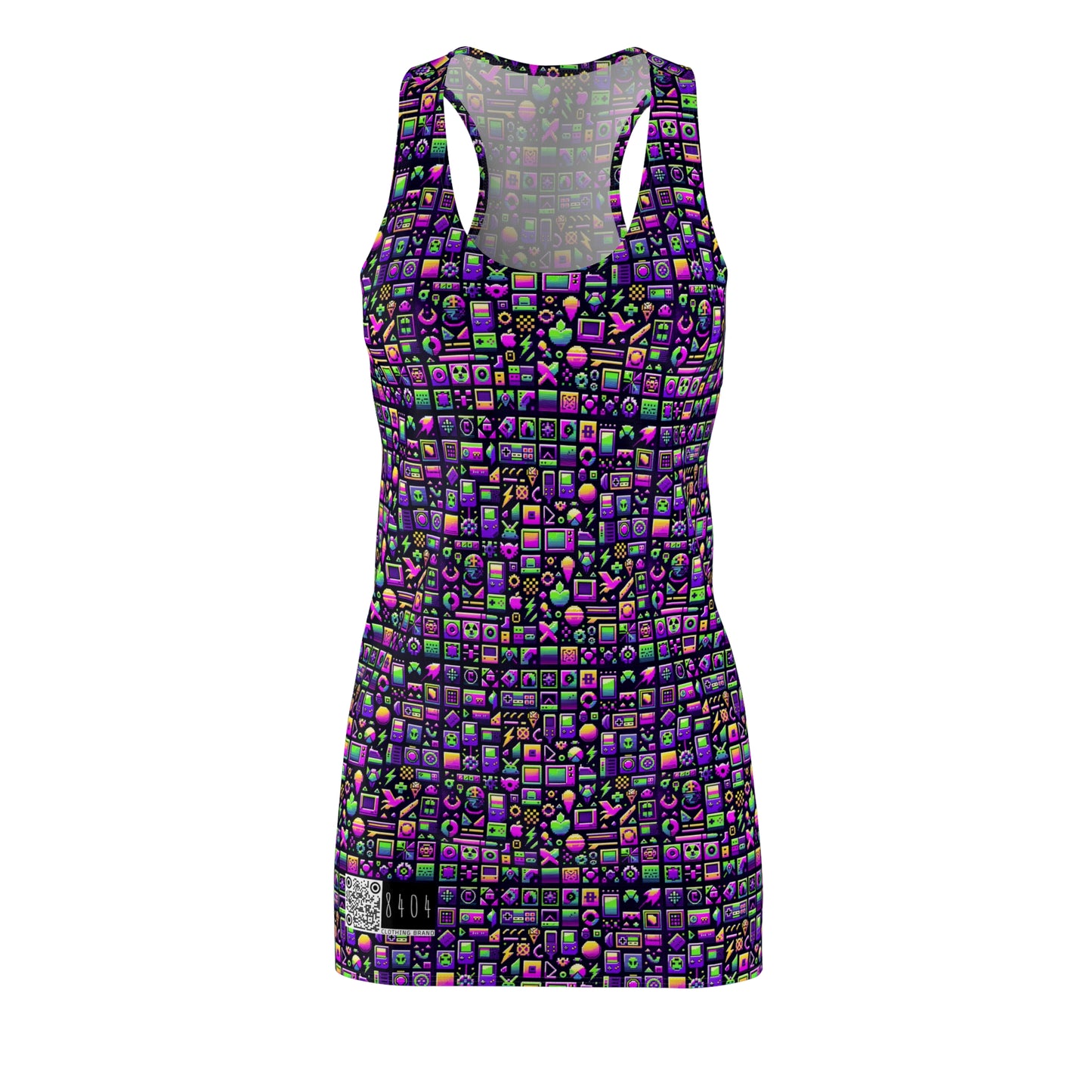 Digital Nostalgia Remix Modern Vintage Fusion Women's Cut & Sew Racerback Dress - 8404 Design-49