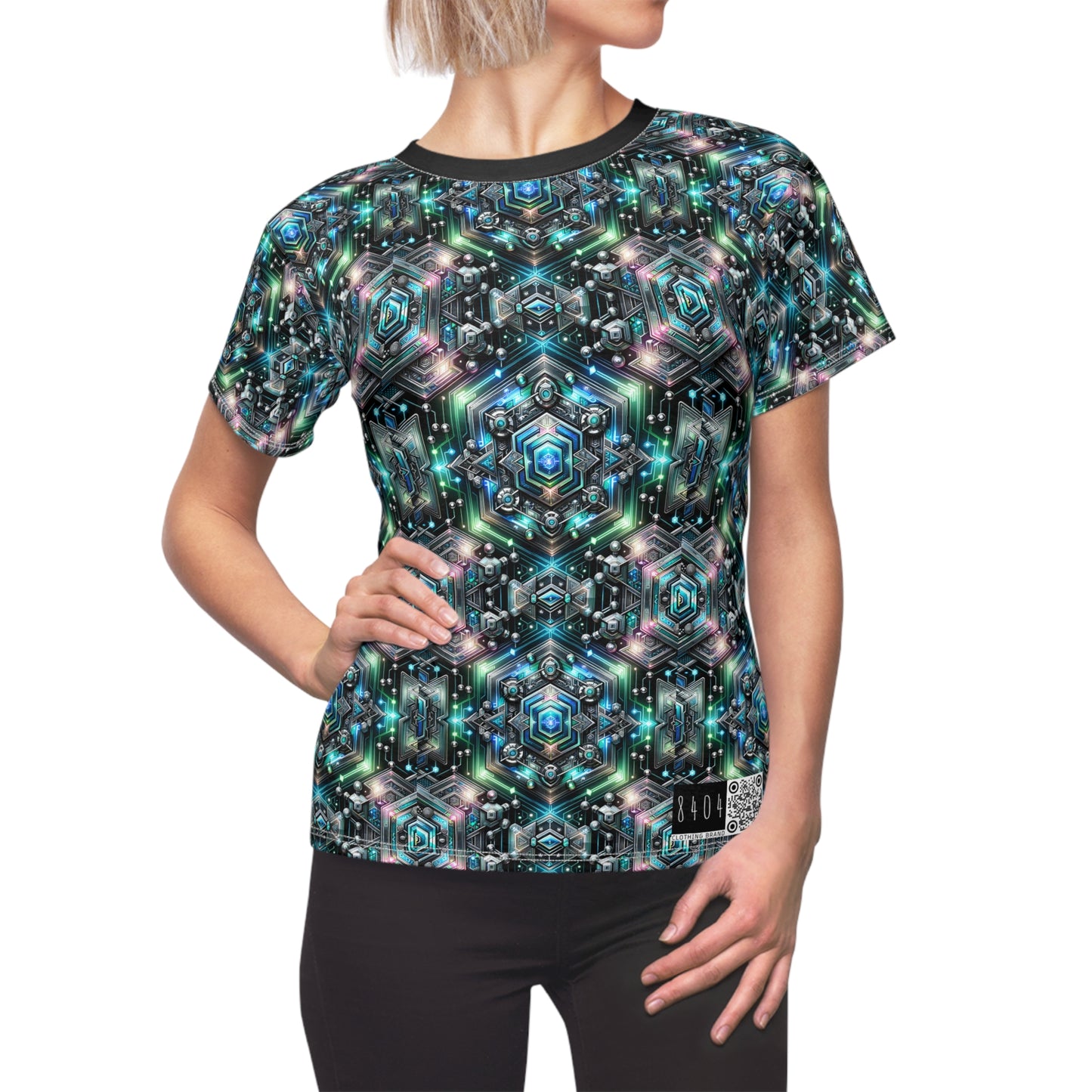 Tech-Infused Futurism Futuristic Tech Women's Cut & Sew Tee - 8404 Design-63