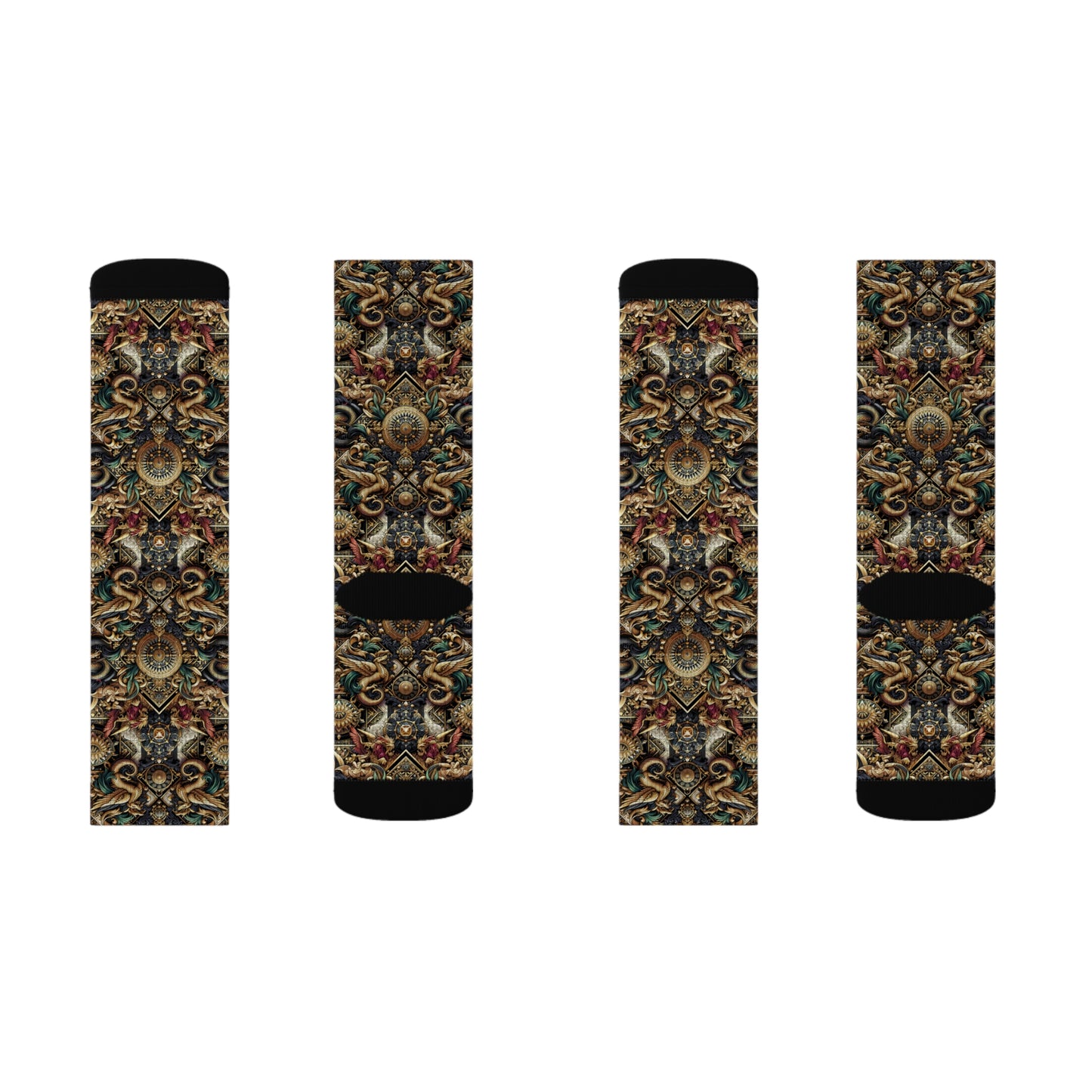 Digital Renaissance Luxurious Streetwear Inspired By Classical Art With a Modern Twist Sublimation Socks - 8404 Design-76
