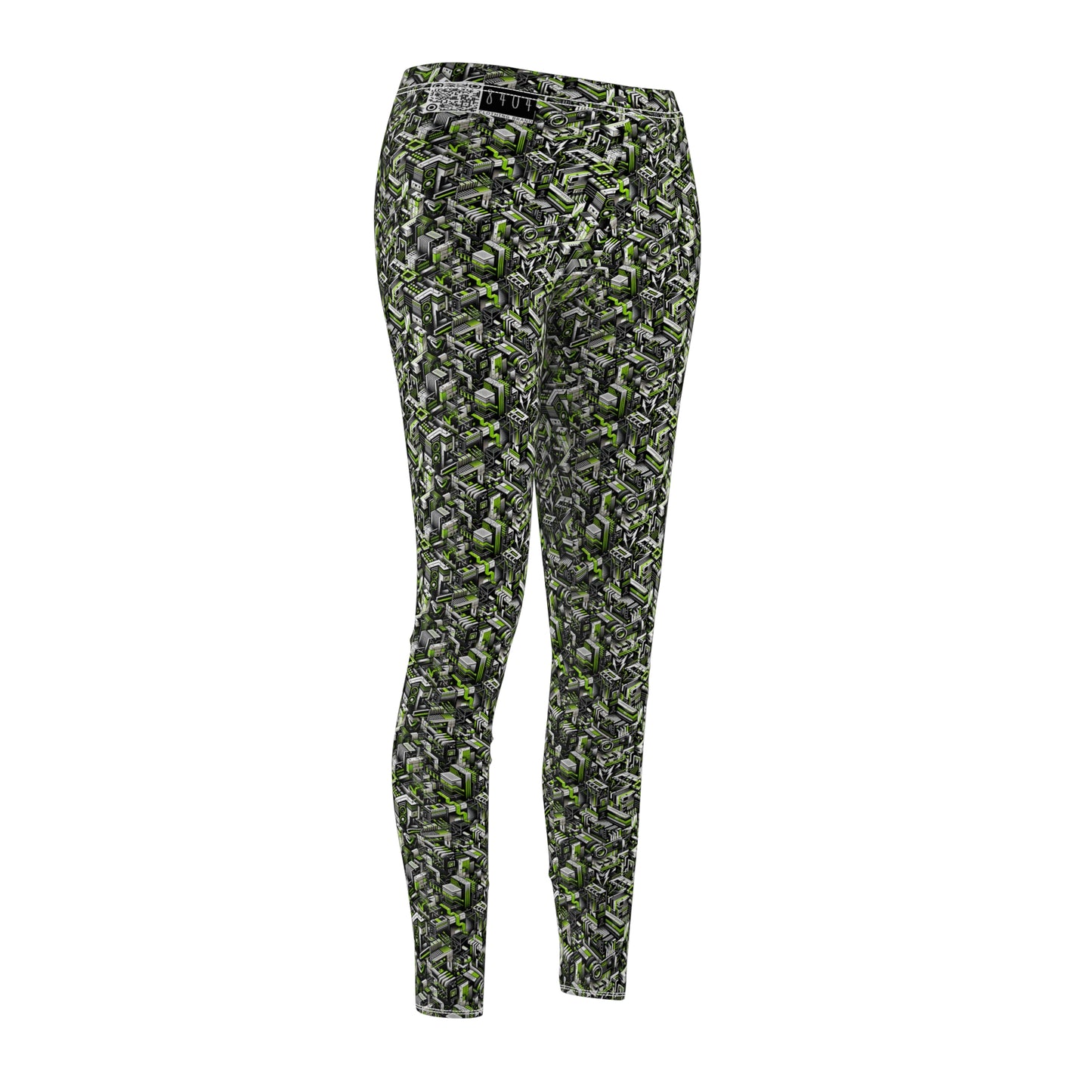 Graffiti Tech Fusion Bold Streetwear Fusion Women's Cut & Sew Casual Leggings - 8404 Design-53