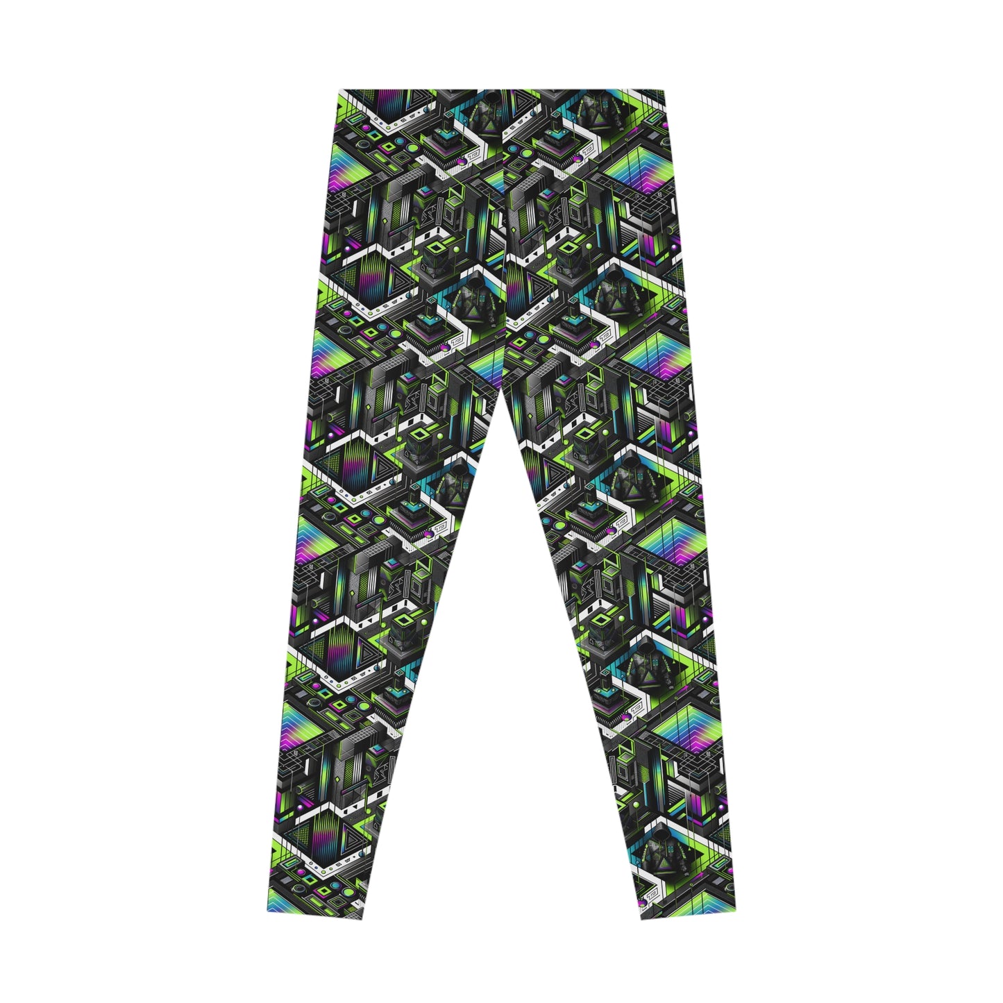Retro Futurism Graphics Tech-Forward Streetwear Stretch Leggings - 8404 Design-52
