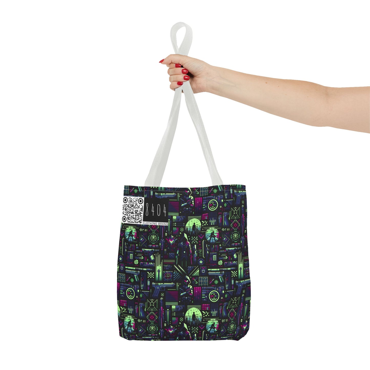 Tech Noir Futuristic Cyberpunk Tote Bag - 8404 Design-63