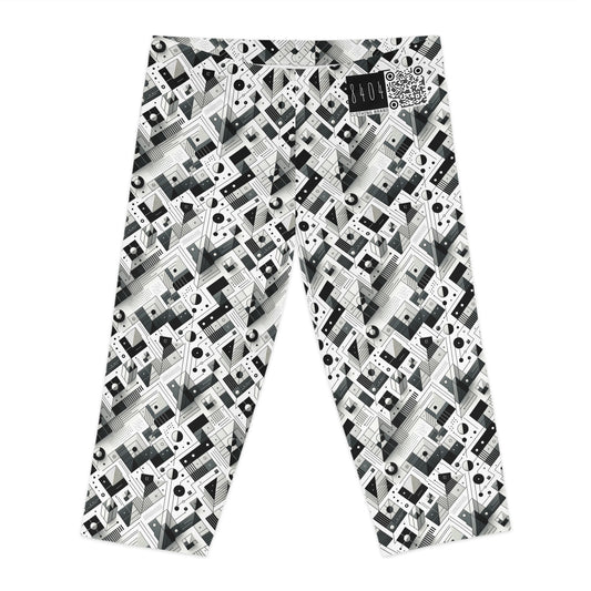 Digital Minimalism Minimalist Tech Women's Capri Leggings - 8404 Design-69