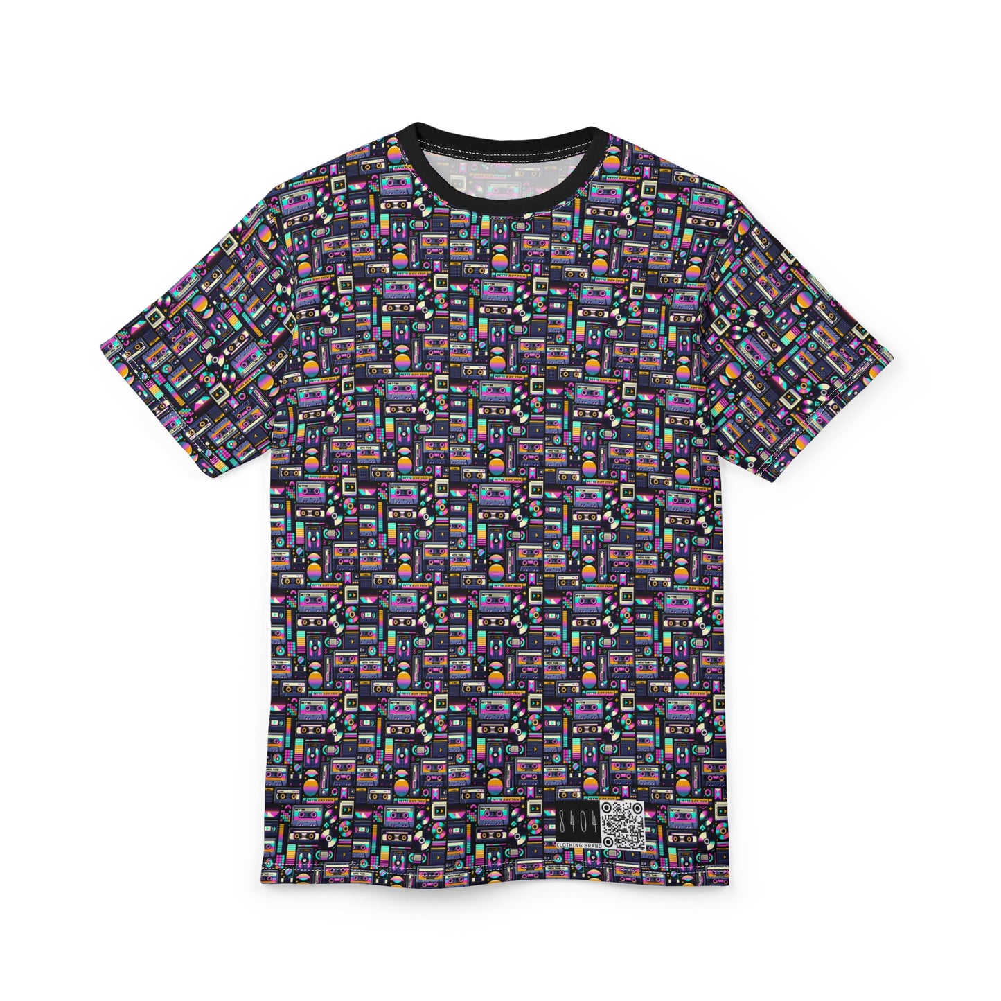 Digital Nostalgia Tech-Inspired Retro Fusion Unisex Cut & Sew Tee - 8404 Design-48