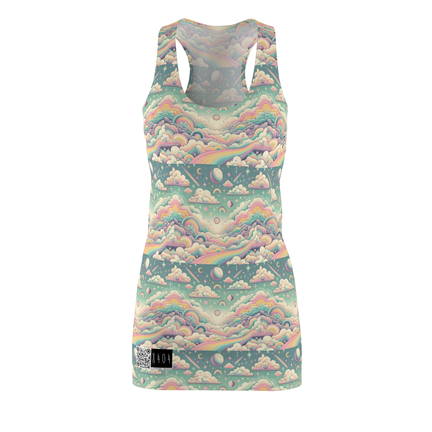 Digital Dreamland Whimsical and Nostalgic Streetwear With a Digital Twist Women's Cut & Sew Racerback Dress - 8404 Design-65