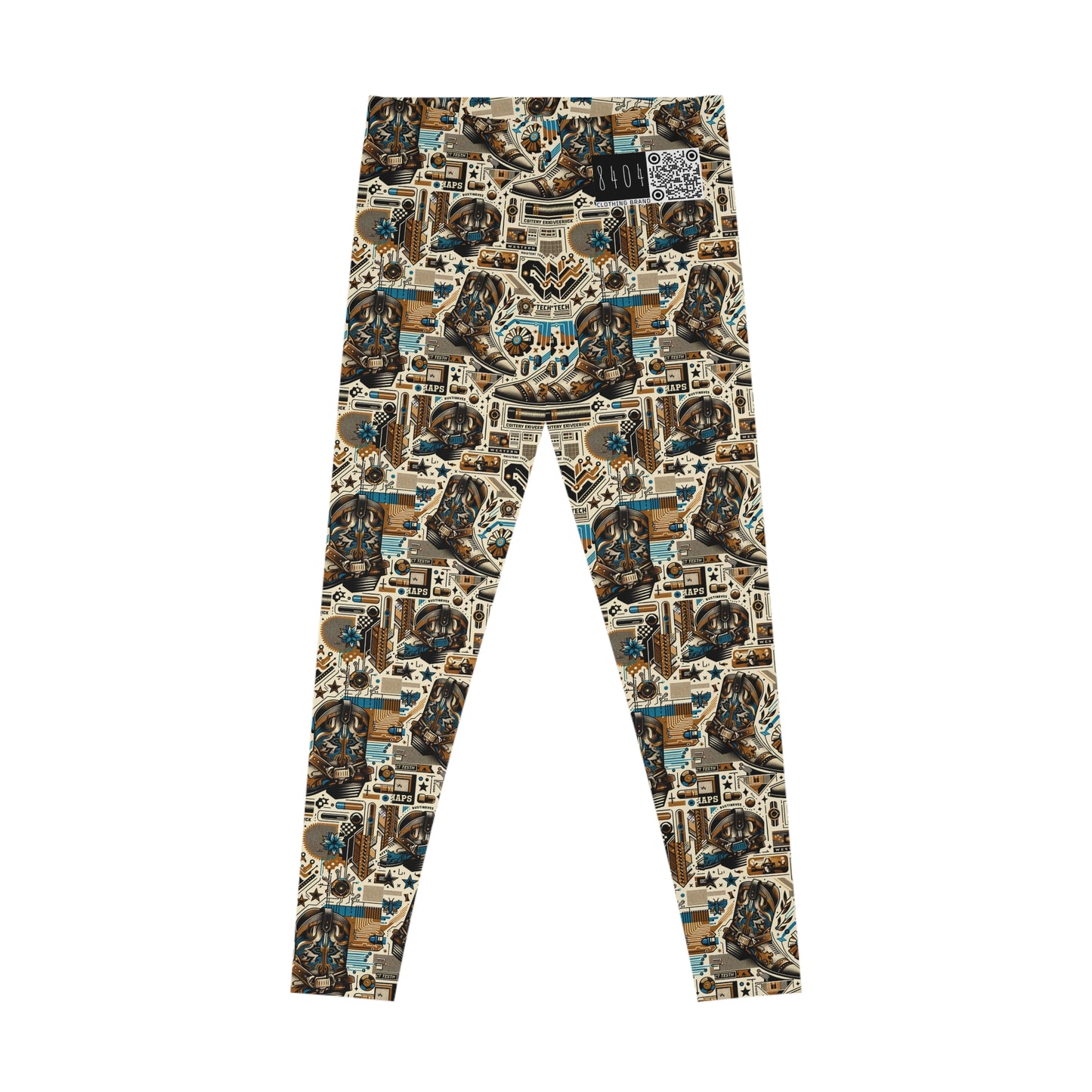 Digital Cowboy Chic Tech-Infused Western Fusion Stretch Leggings - 8404 Design-45
