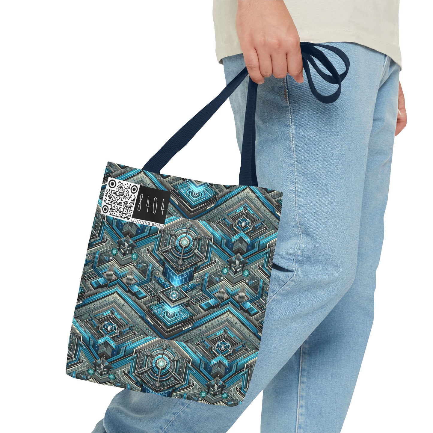 Tech-Infused Futurism Sleek Tech Edge Tote Bag - 8404 Design-49
