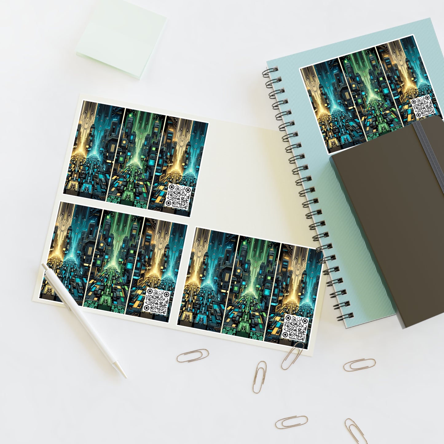 Cyber Punk Graphics Tech-Inspired Cyberpunk Sticker Sheets - 8404 Design-67