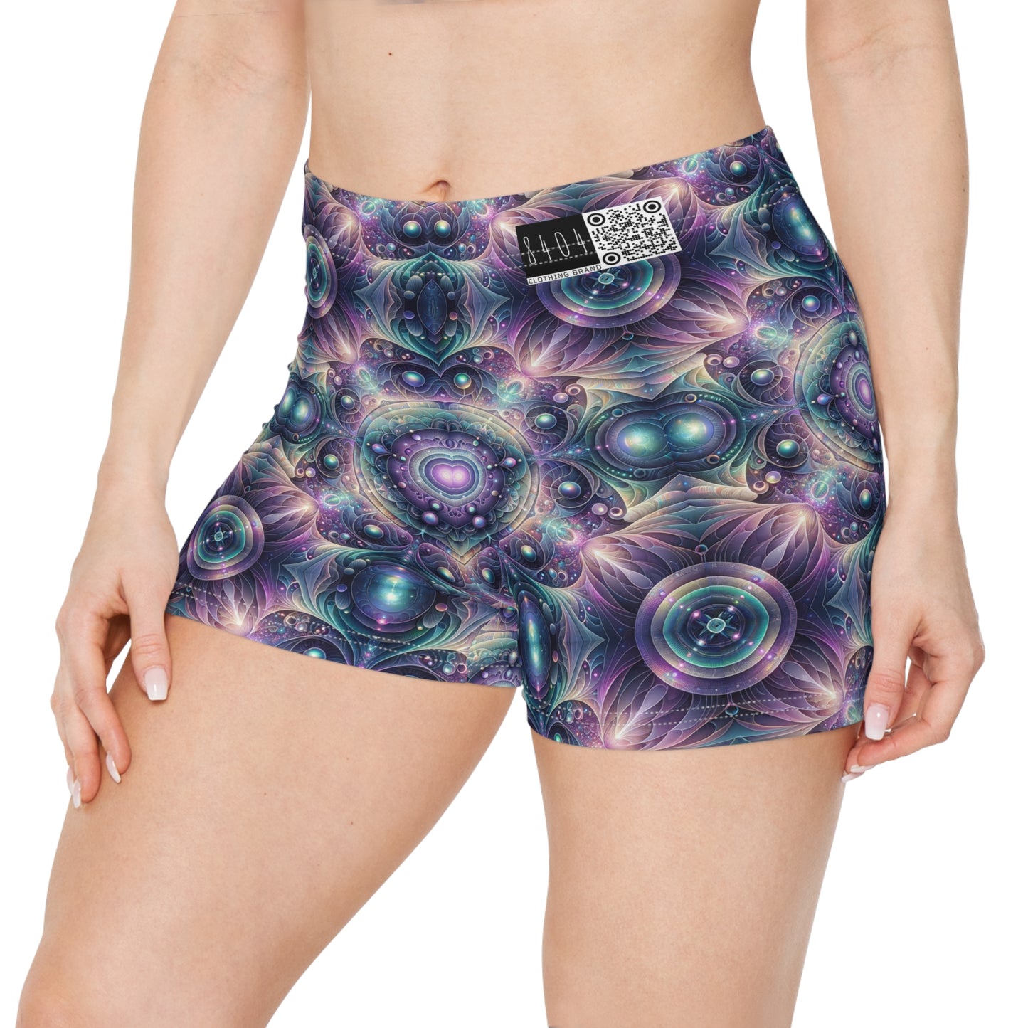 Iridescent Tech Fusion Tech-Forward Streetwear Women's Shorts - 8404 Design-61