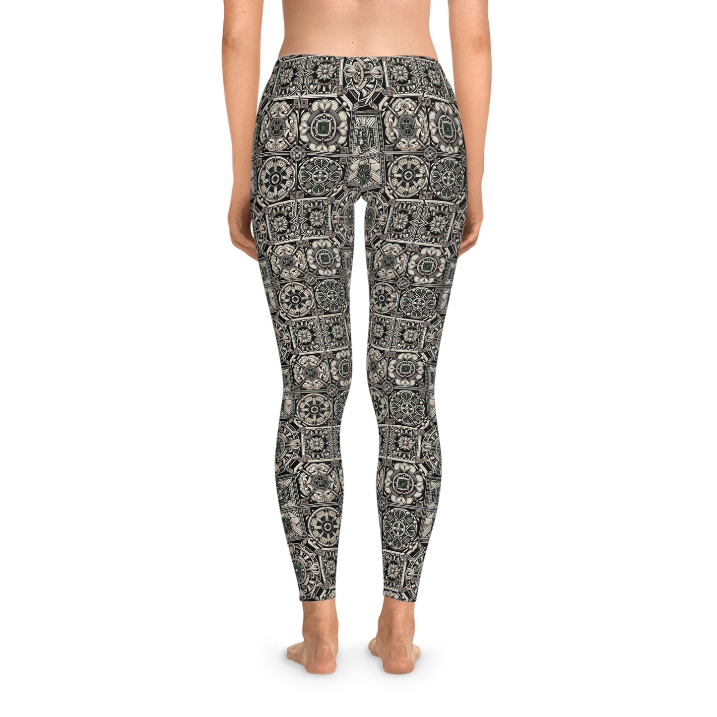 Cyber Garden Party Tech Garden Extravaganza Stretch Leggings - 8404 Design-45