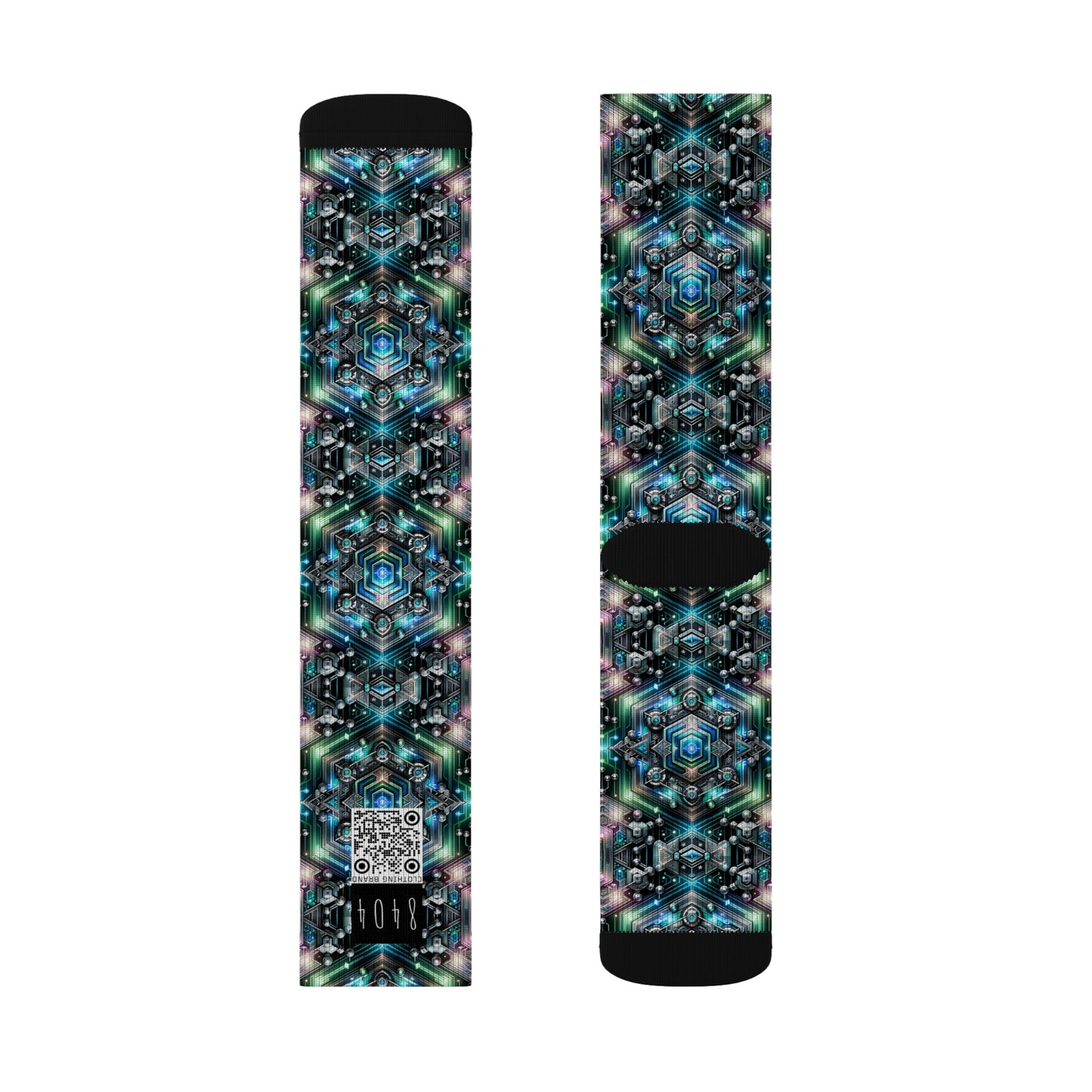 Tech-Infused Futurism Futuristic Tech Sublimation Socks - 8404 Design-63