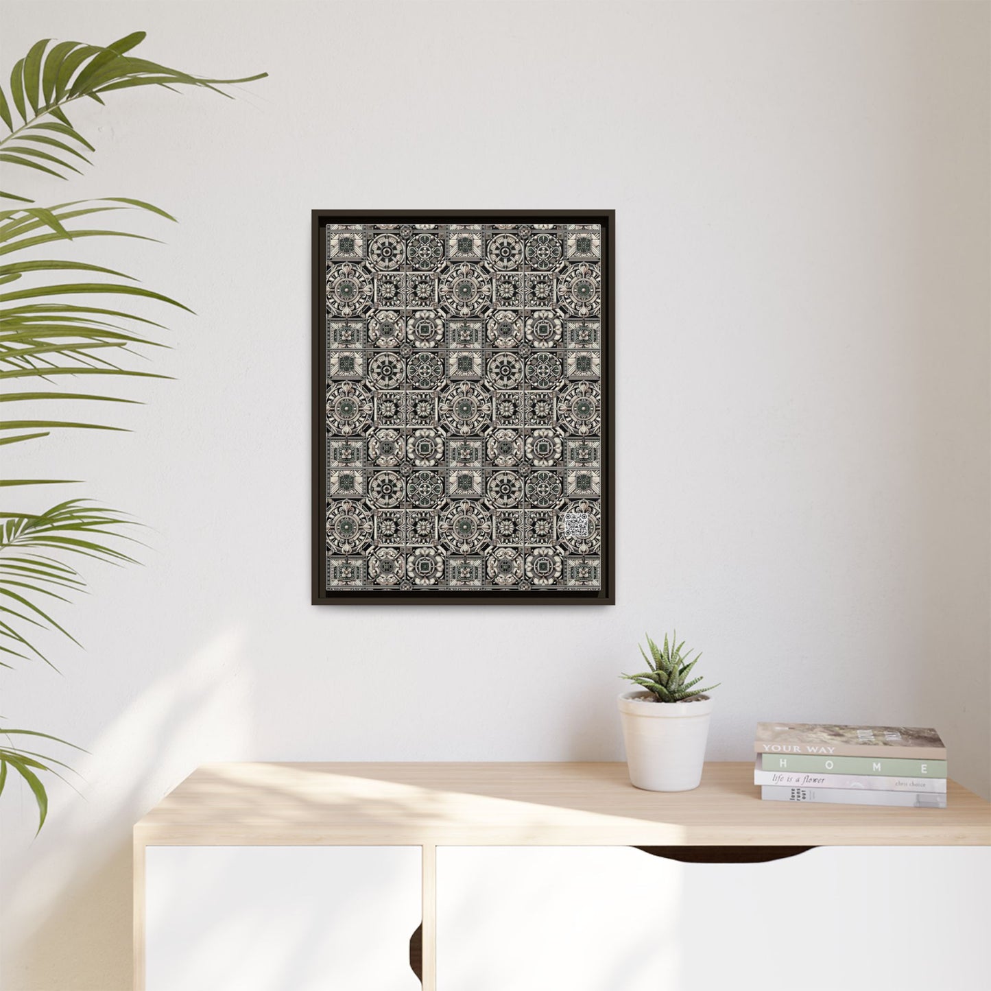 Cyber Garden Party Tech Garden Extravaganza Matte Canvas, Framed (multi-Color) - 8404 Design-45 A