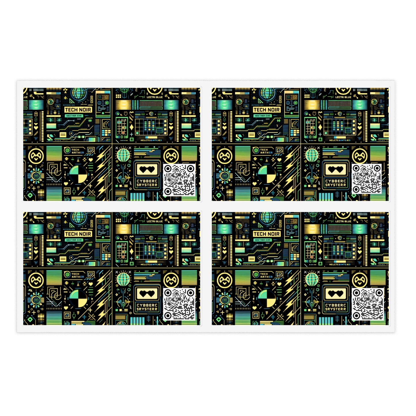 Digital Dystopia Tech Noir Sticker Sheets - 8404 Design-57