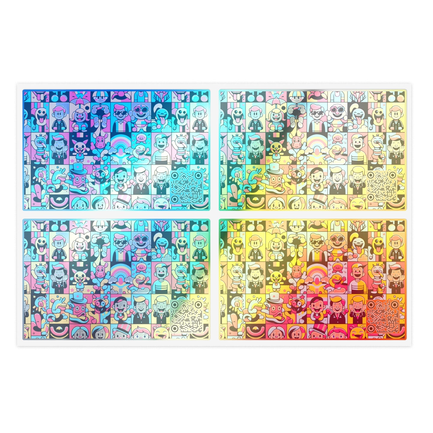 Neon Pop Playful Pop Culture Mashup Sticker Sheets - 8404 Design-60