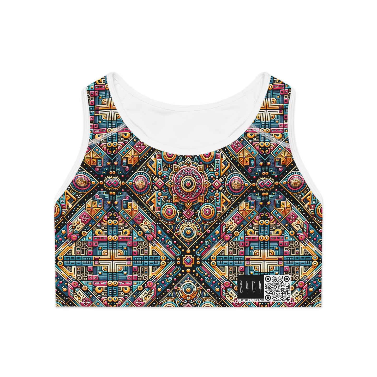 Cultural Fusion Tech Blend of Cultural Heritage With Tech-Inspired Elements Sports Bra - 8404 Design-58