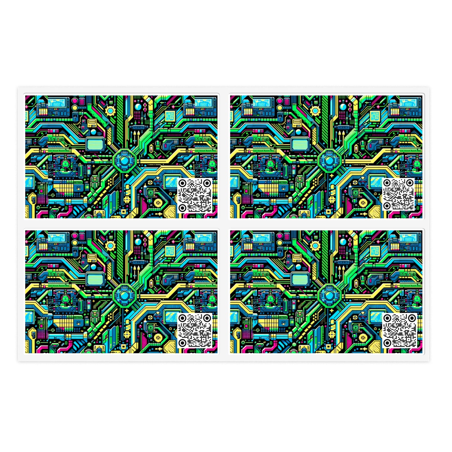 Digital Nomad Chic Cyberpunk Tech Sticker Sheets - 8404 Design-43