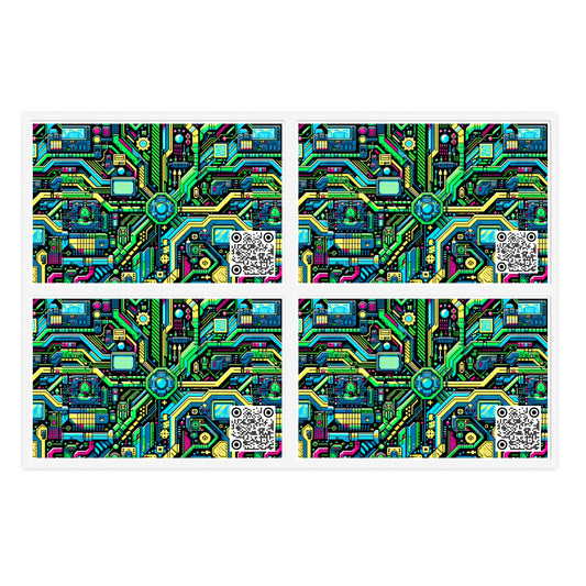 Digital Nomad Chic Cyberpunk Tech Sticker Sheets - 8404 Design-43