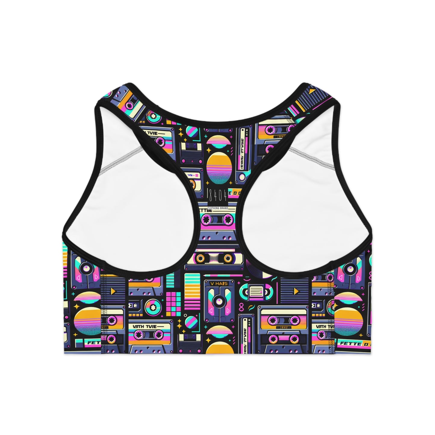 Digital Nostalgia Tech-Inspired Retro Fusion Sports Bra - 8404 Design-48