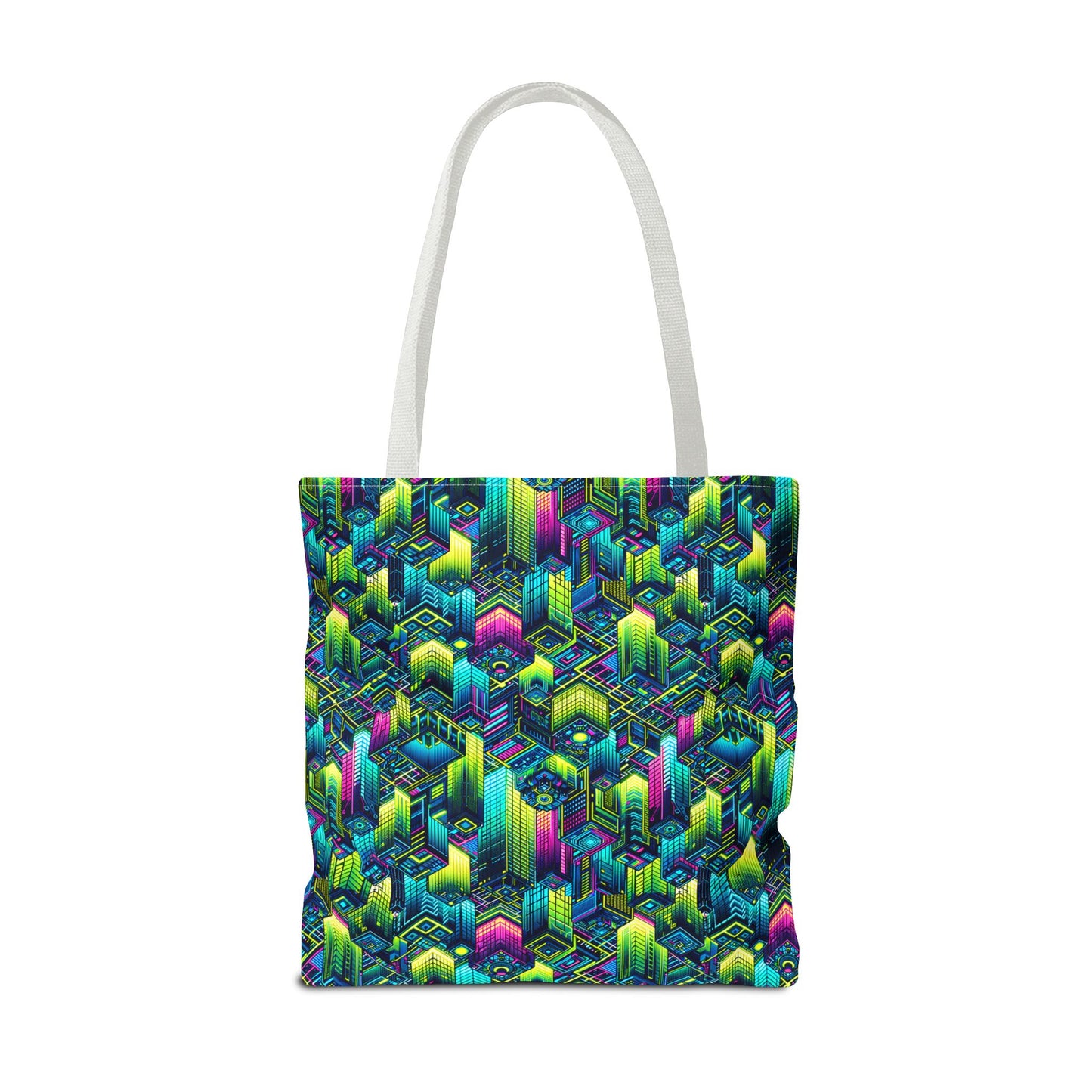 Tech-Infused Neon Tech-Forward Streetwear Tote Bag - 8404 Design-65