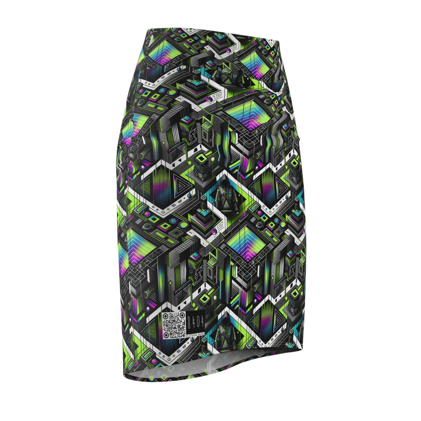 Retro Futurism Graphics Tech-Forward Streetwear Women's Pencil Skirt - 8404 Design-52