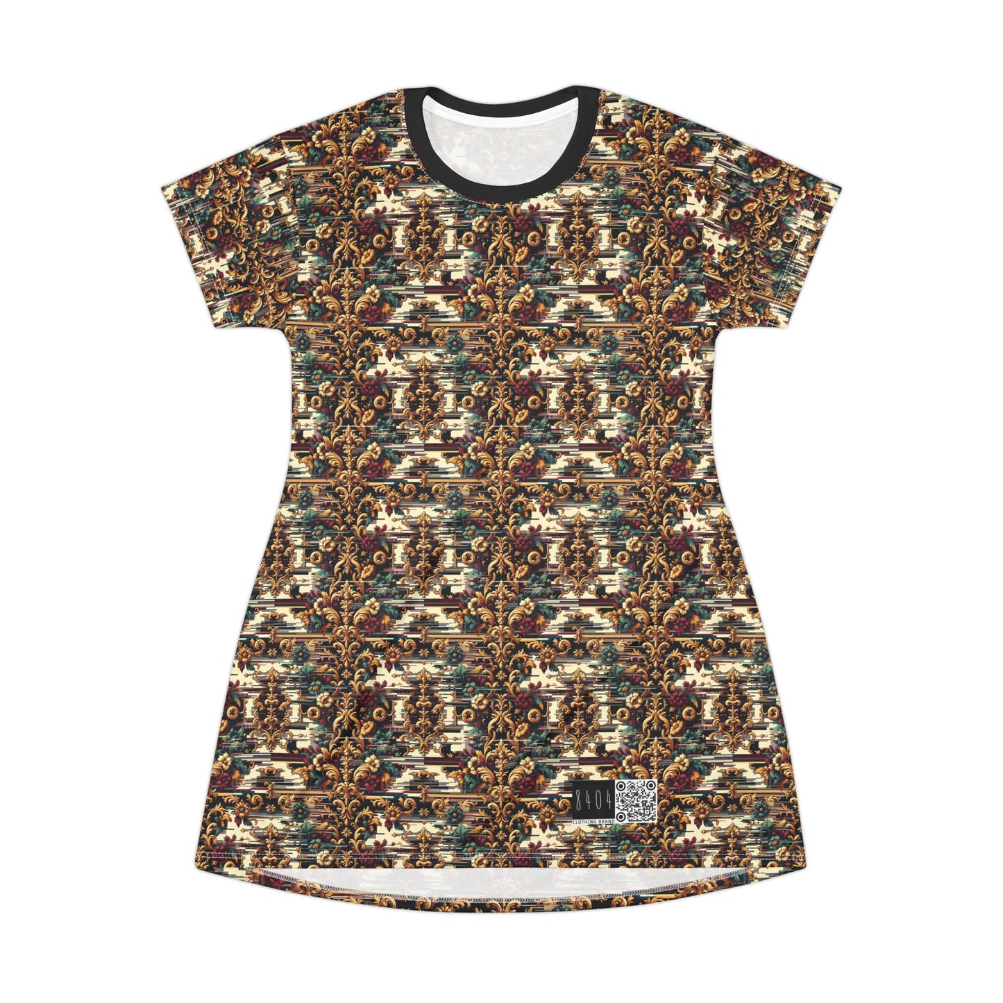 Digital Renaissance Modern Baroque Fusion T-Shirt Dress - 8404 Design-63