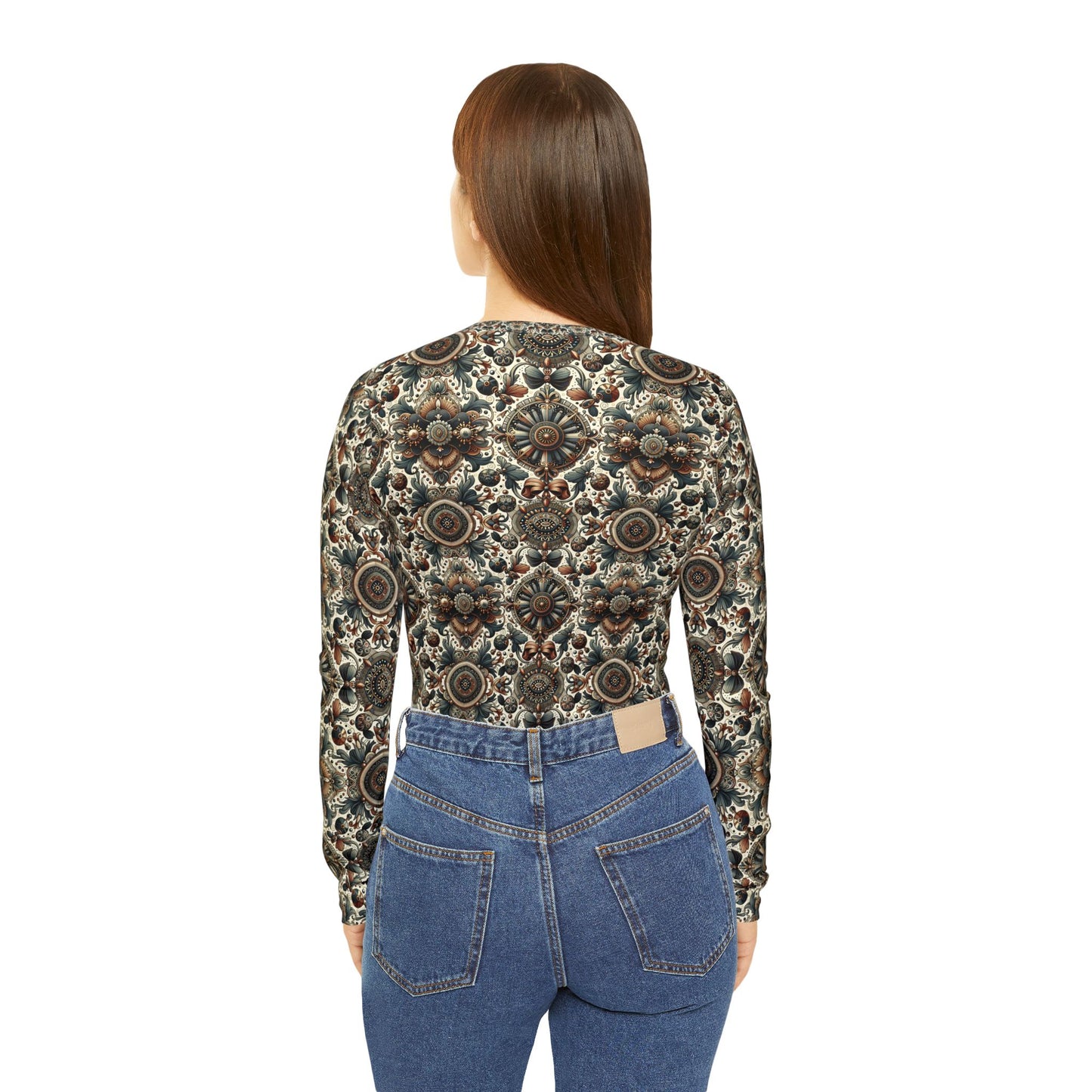 Neo-Dandyism Modern Dandy Streetwear Women's Long Sleeve V-Neck Shirt - 8404 Design-51