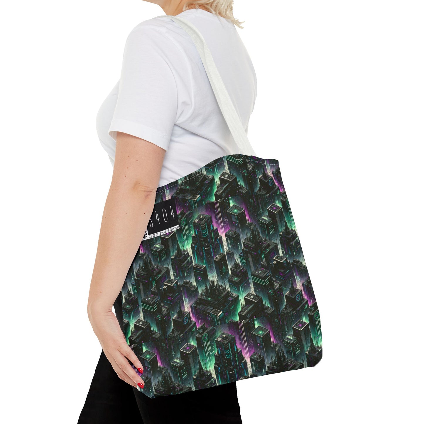 Tech Noir Aesthetics Tech-Forward Urban Dystopia Tote Bag - 8404 Design-44