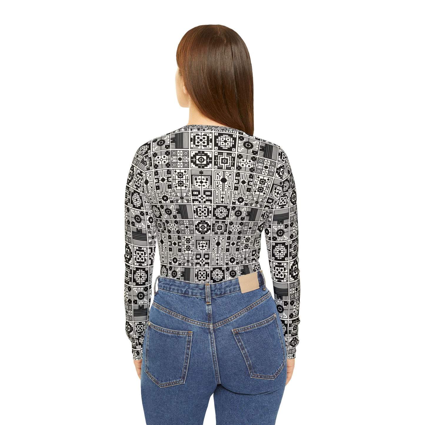 Digital Minimalism Minimalist Tech Women's Long Sleeve V-Neck Shirt - 8404 Design-55