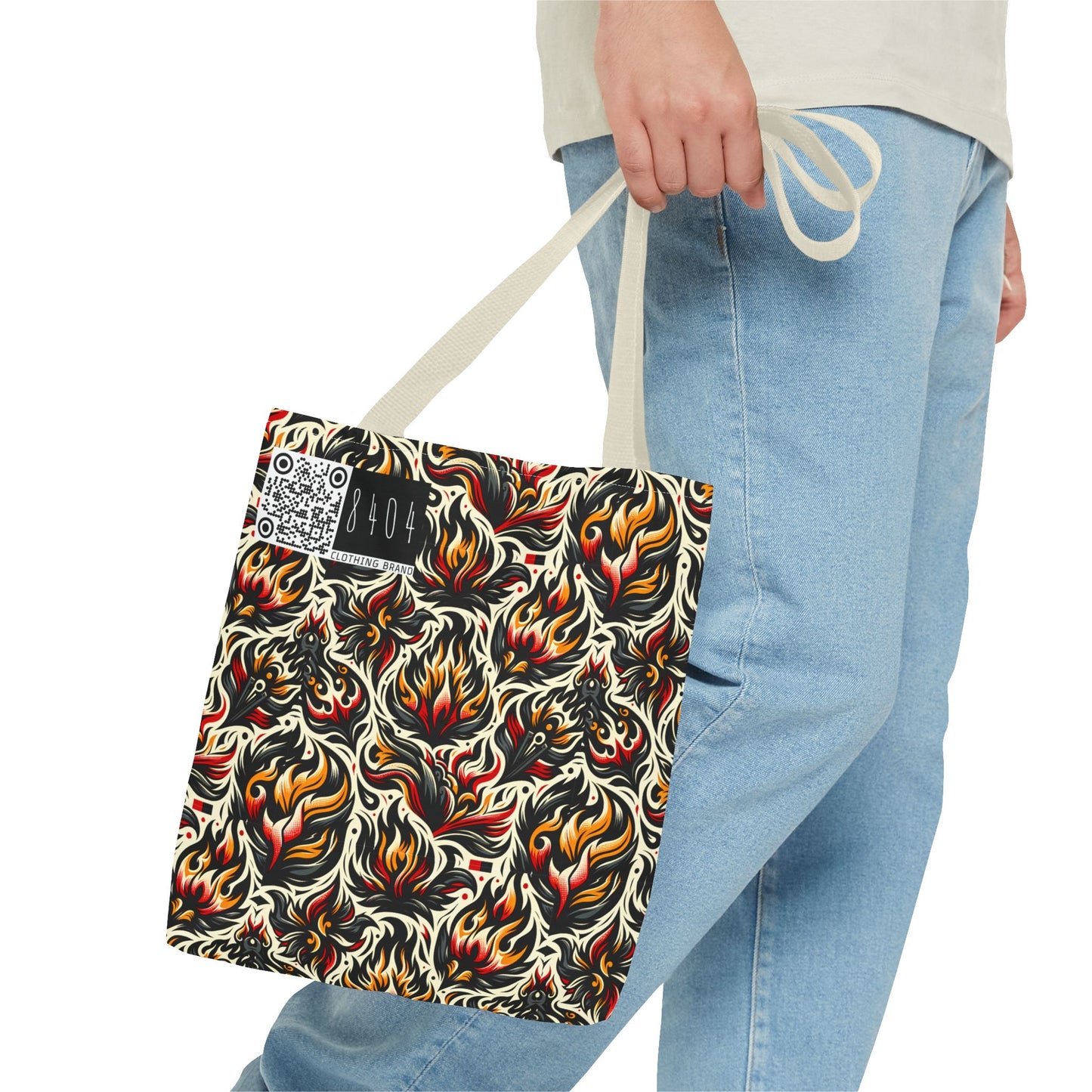 Fire & Flames Bold Streetwear Statement Tote Bag - 8404 Design-57