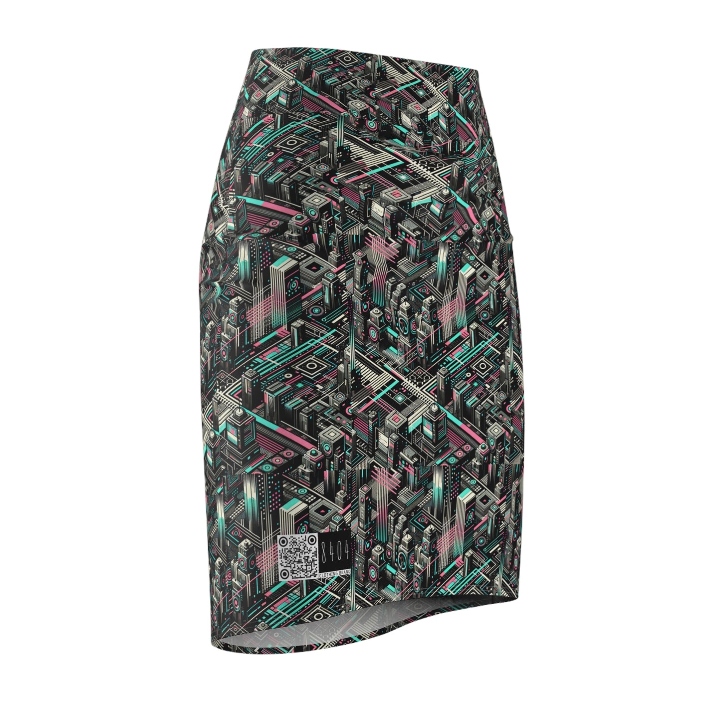 Digital Dreamland Tech-Inspired Streetwear Women's Pencil Skirt - 8404 Design-51