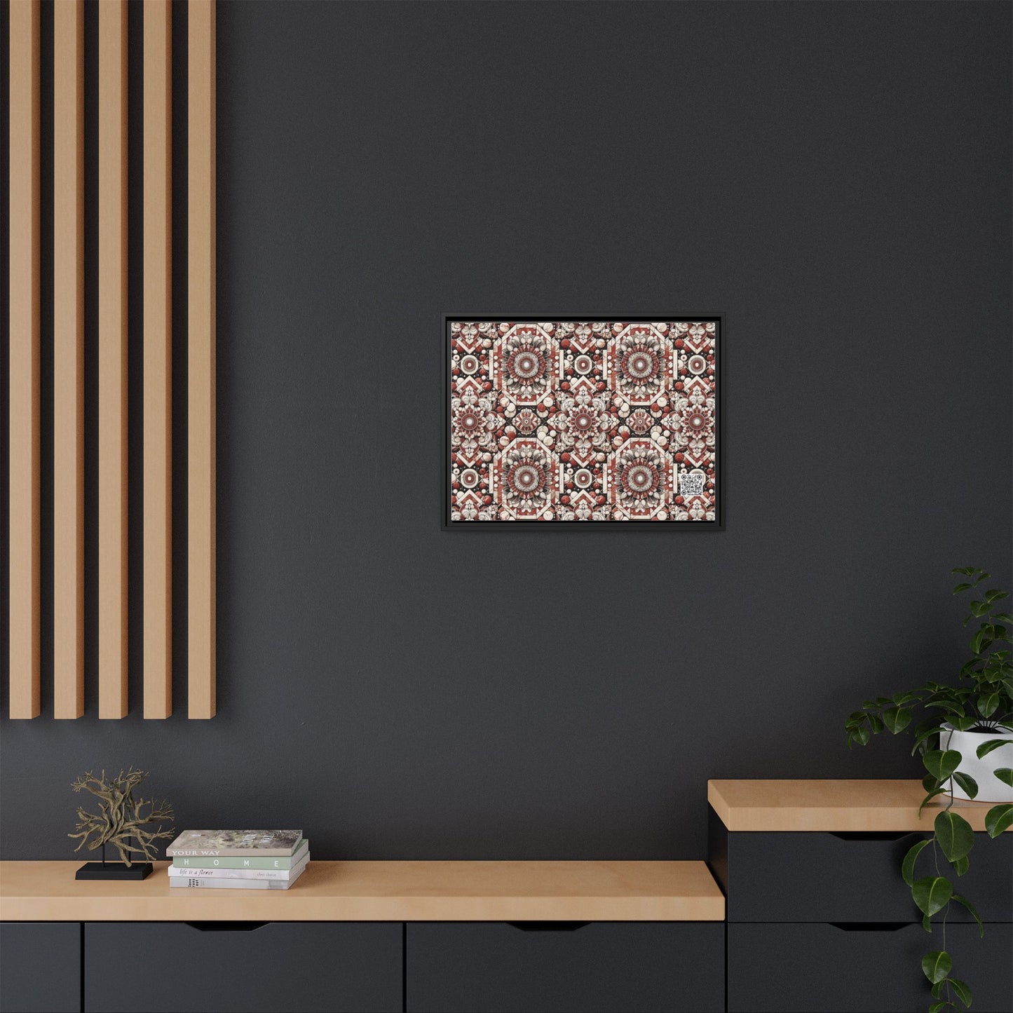 Neo Jomon Sculptural Aesthetics Artisanal Streetwear Matte Canvas, Framed (multi-Color) - 8404 Design-55 A
