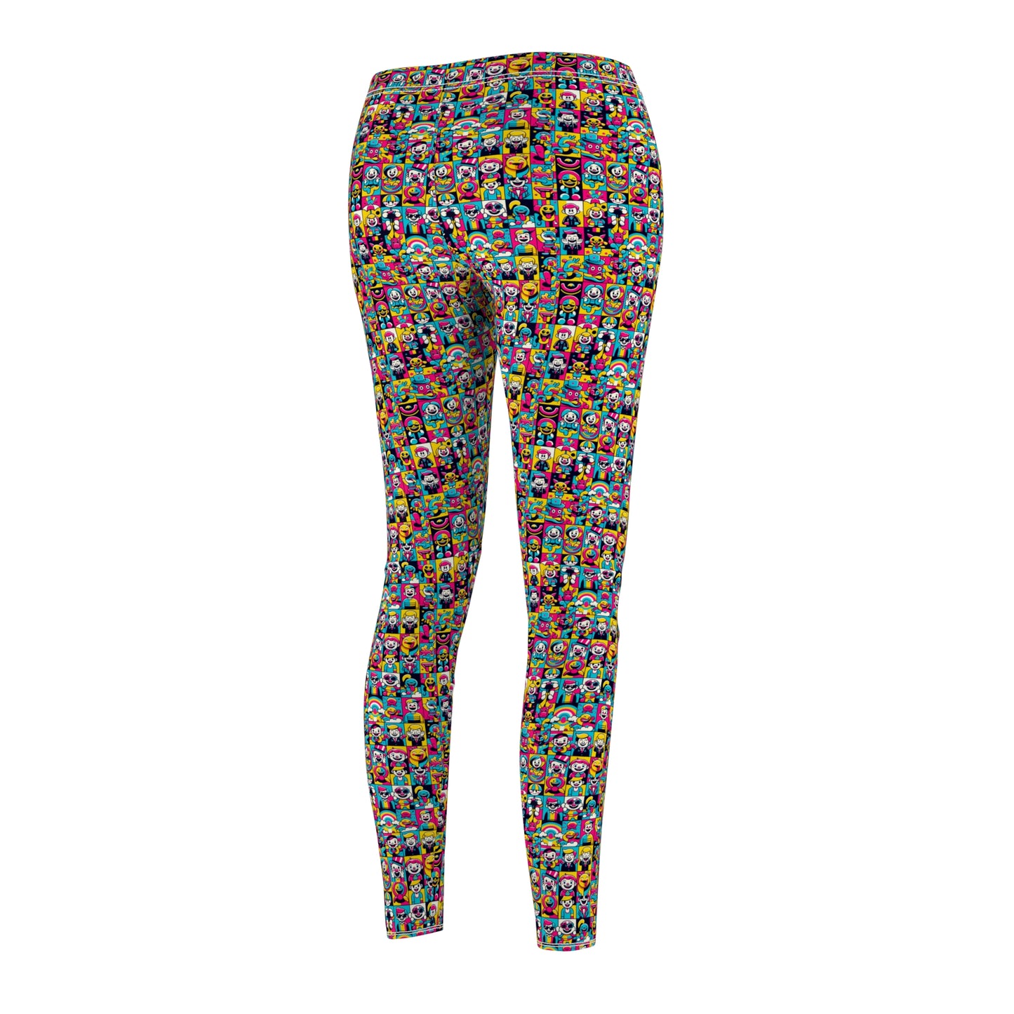 Neon Pop Playful Pop Culture Mashup Women's Cut & Sew Casual Leggings - 8404 Design-60