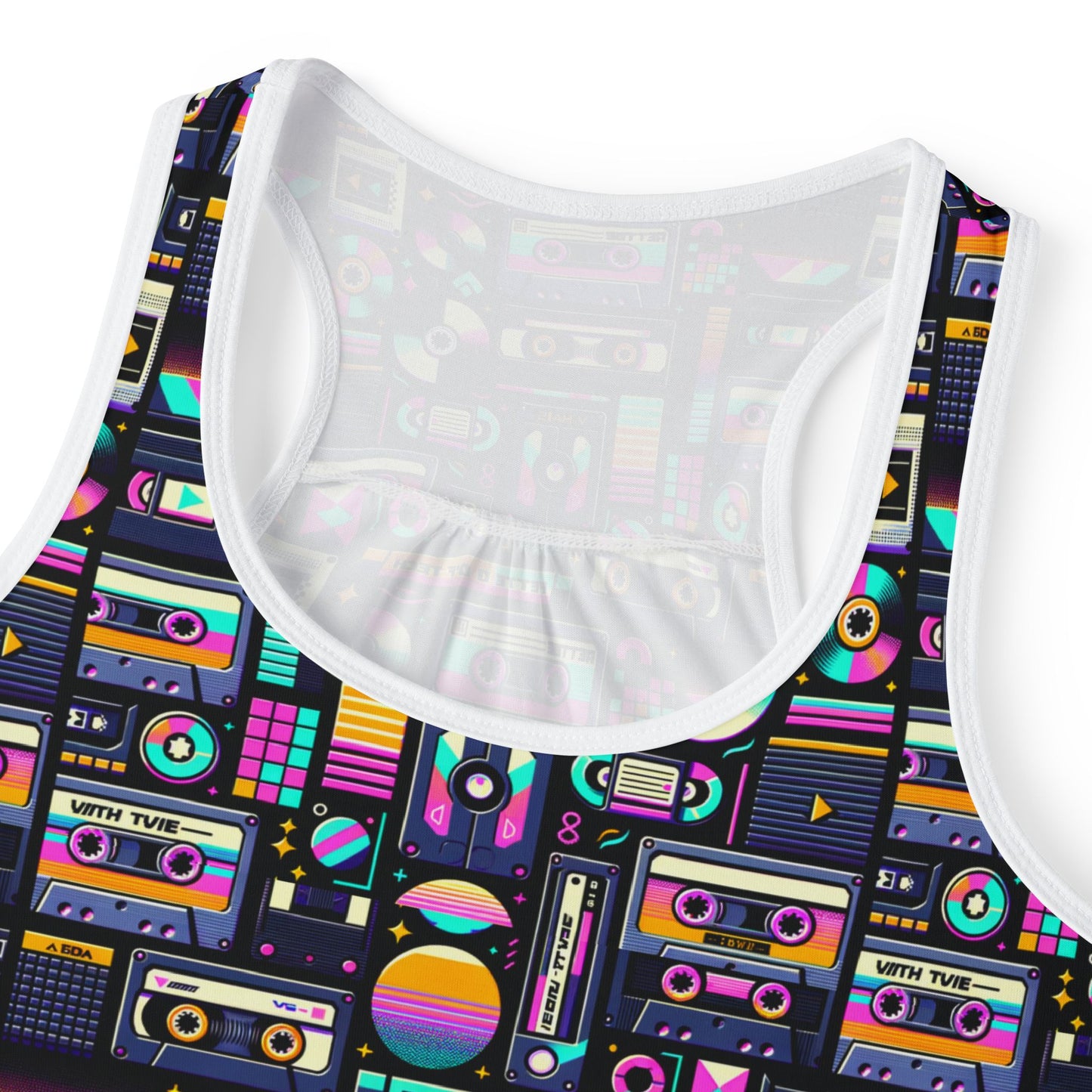 Digital Nostalgia Tech-Inspired Retro Fusion Women's Tank Top - 8404 Design-48