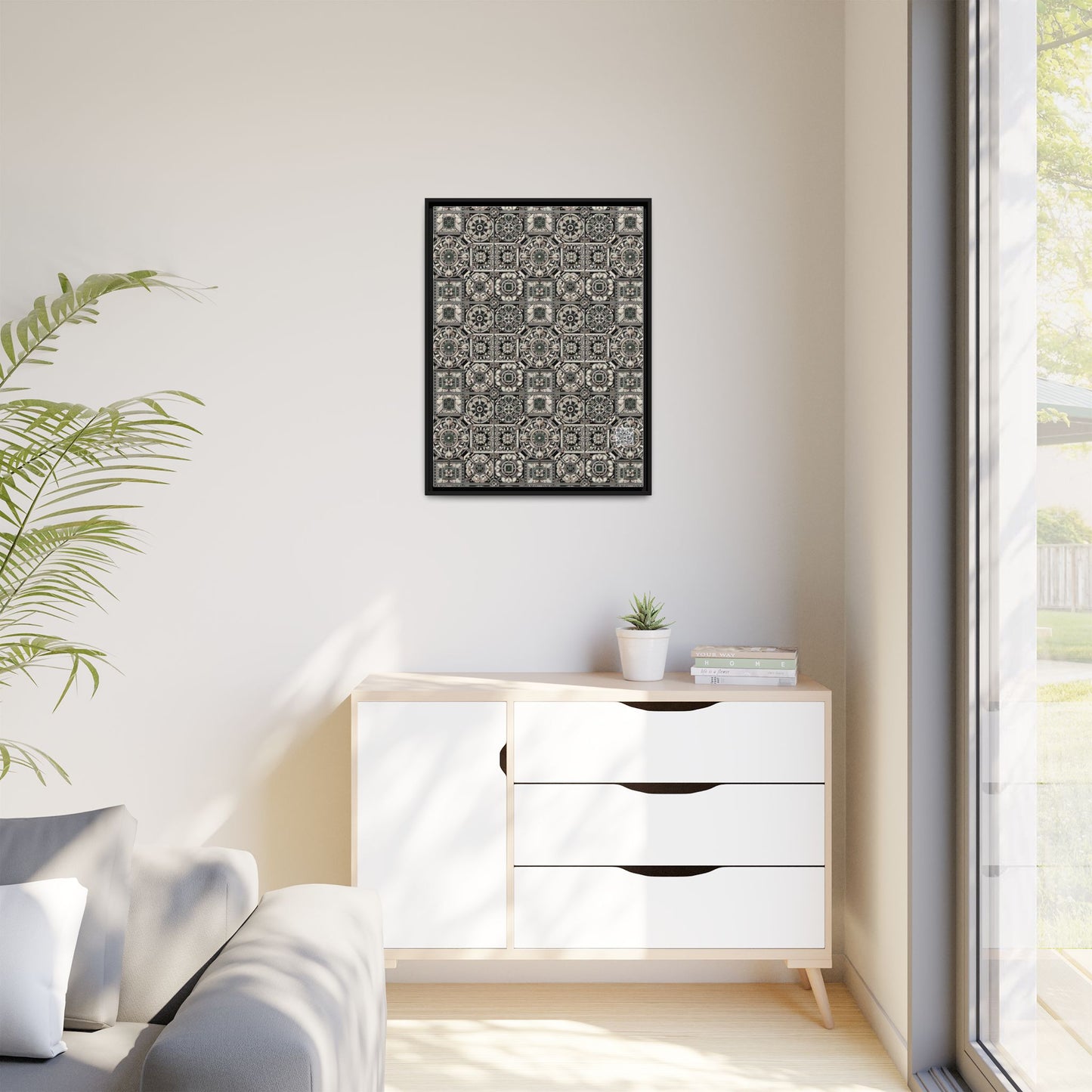 Cyber Garden Party Tech Garden Extravaganza Matte Canvas, Framed (multi-Color) - 8404 Design-45 A