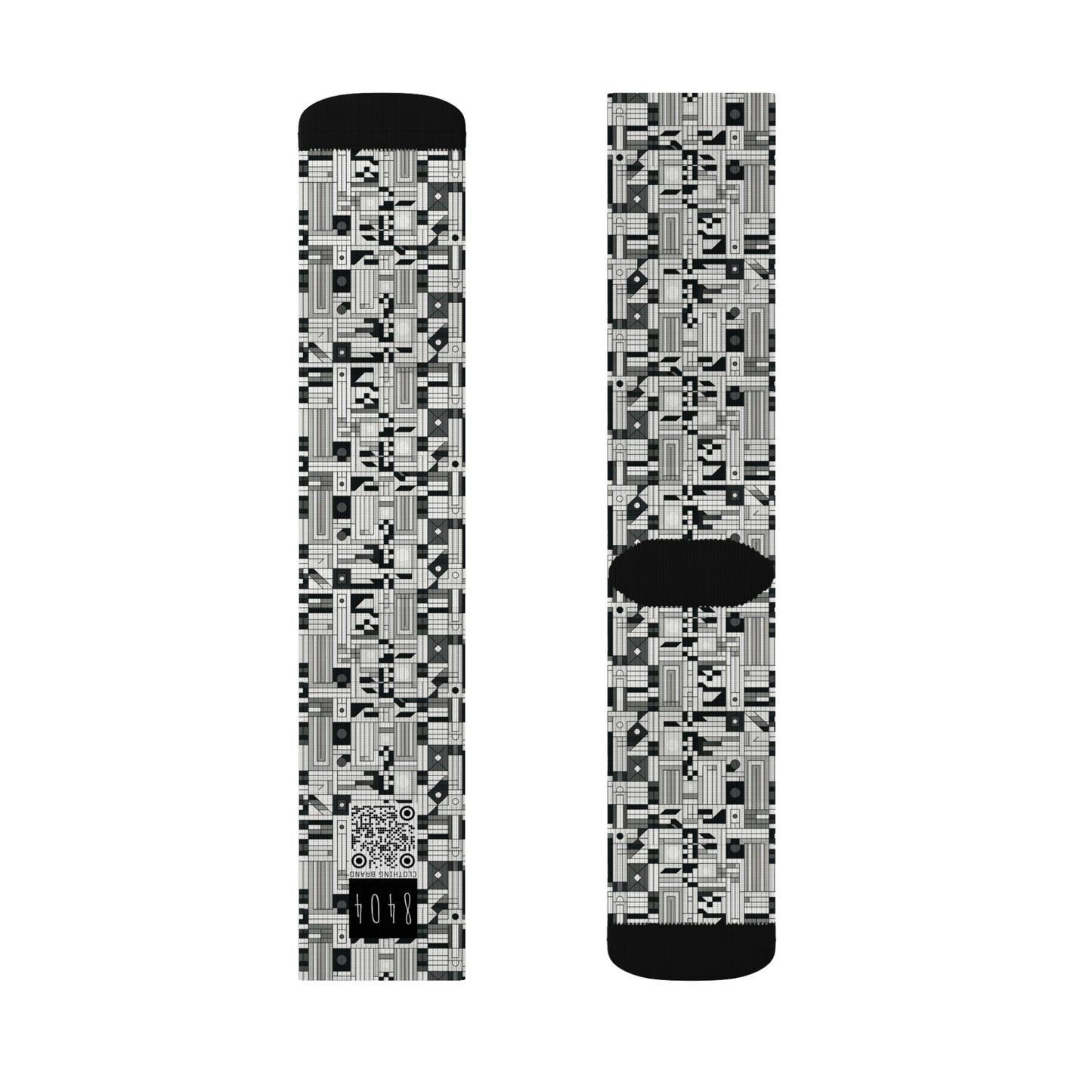 Digital Minimalism Minimalist Tech Sublimation Socks - 8404 Design-43