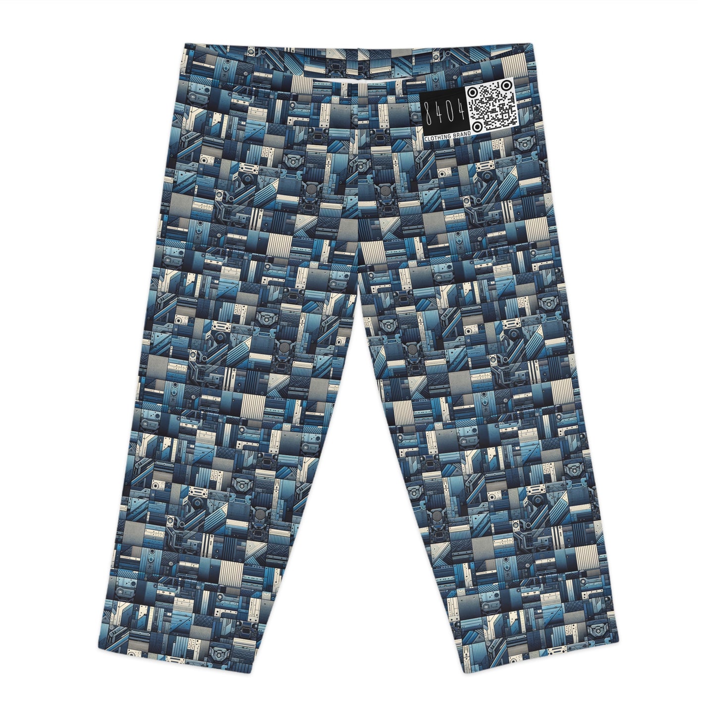 Tech-Inspired Utility Tech-Forward Streetwear With Utilitarian Edge Women's Capri Leggings - 8404 Design-44