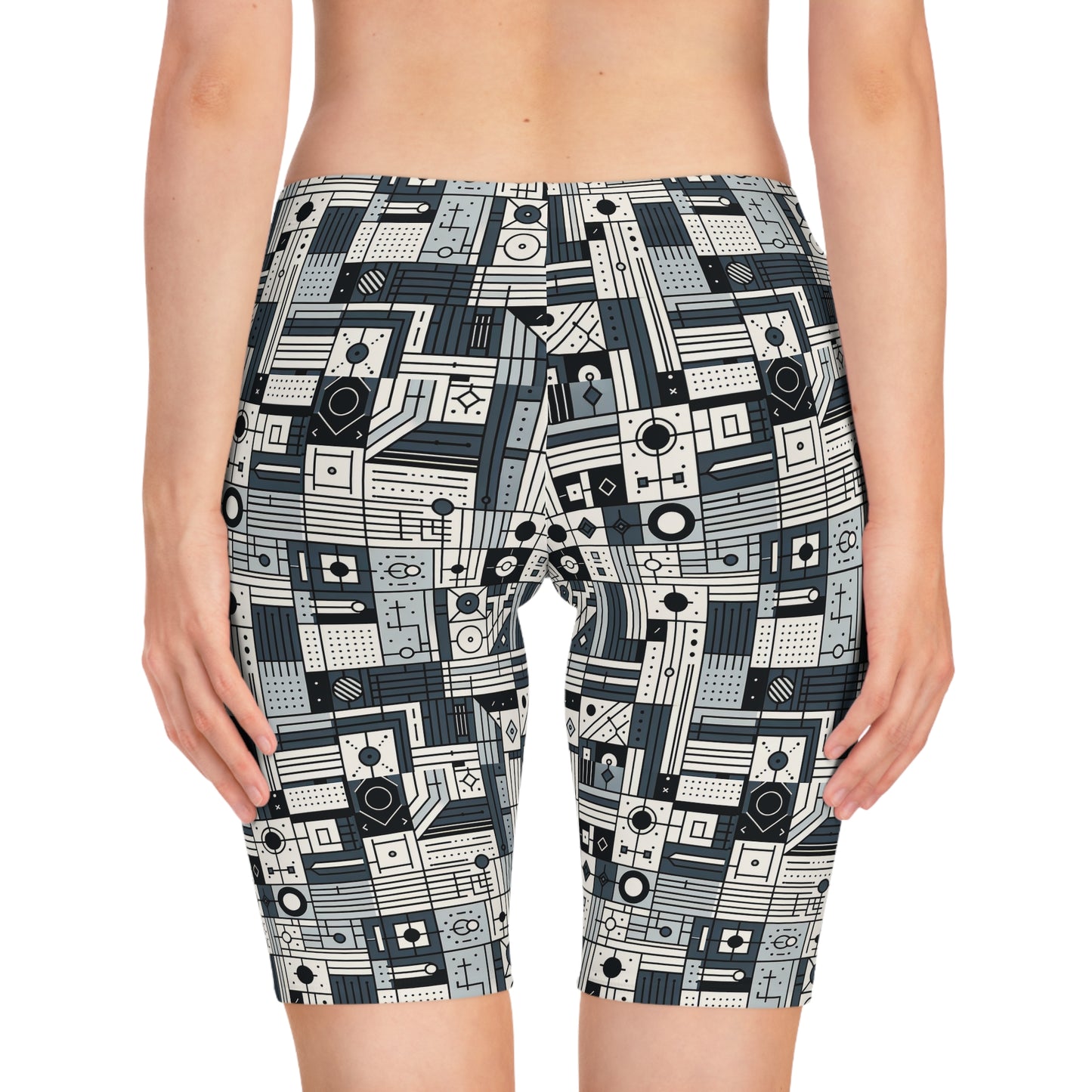 Digital Minimalism Minimalist Tech Women's Bike Shorts - 8404 Design-49